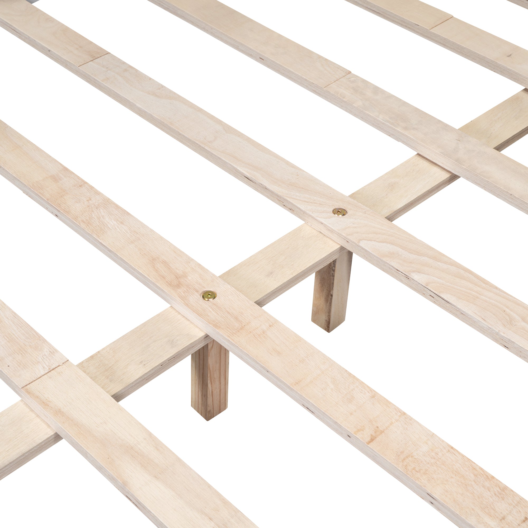 Full Size Platform Bed with Windmill and Flower Decor, House Bed with Desk and two hooks, White