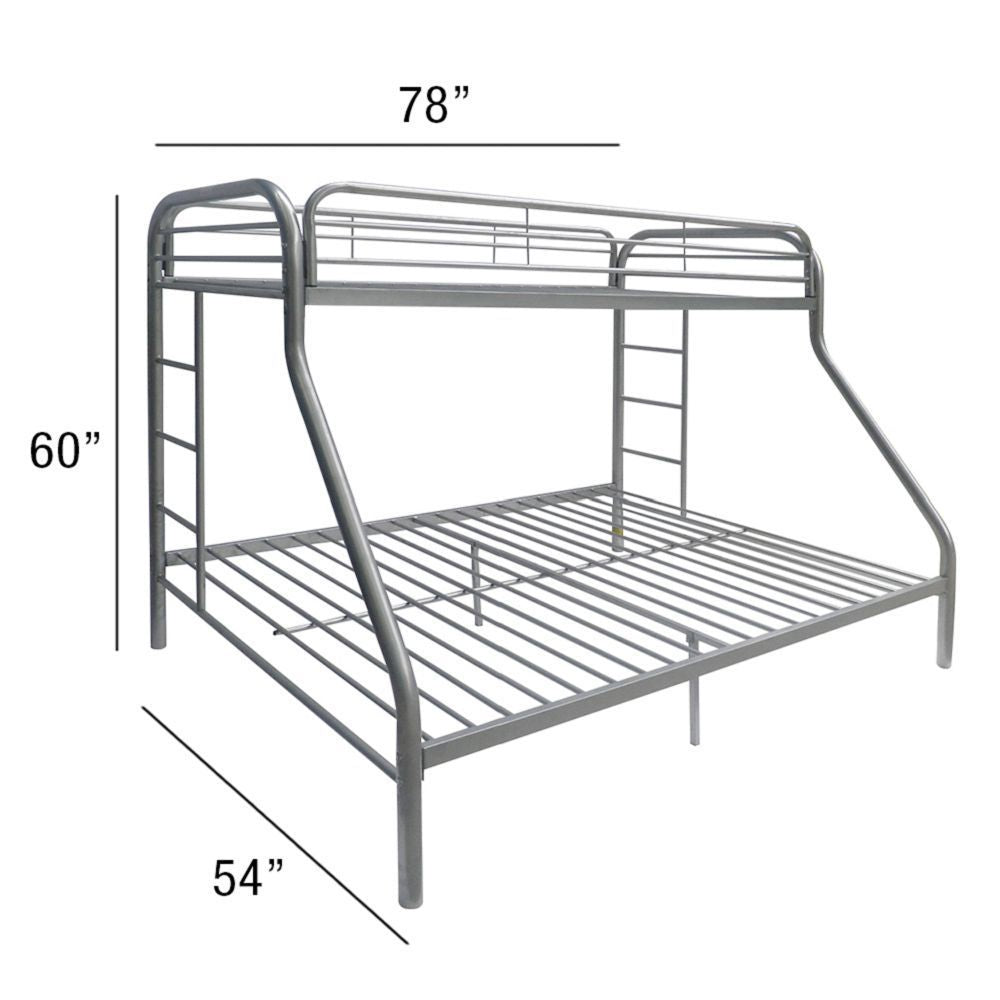 Tritan Bunk Bed (Twin/Full) in Silver 02053SI