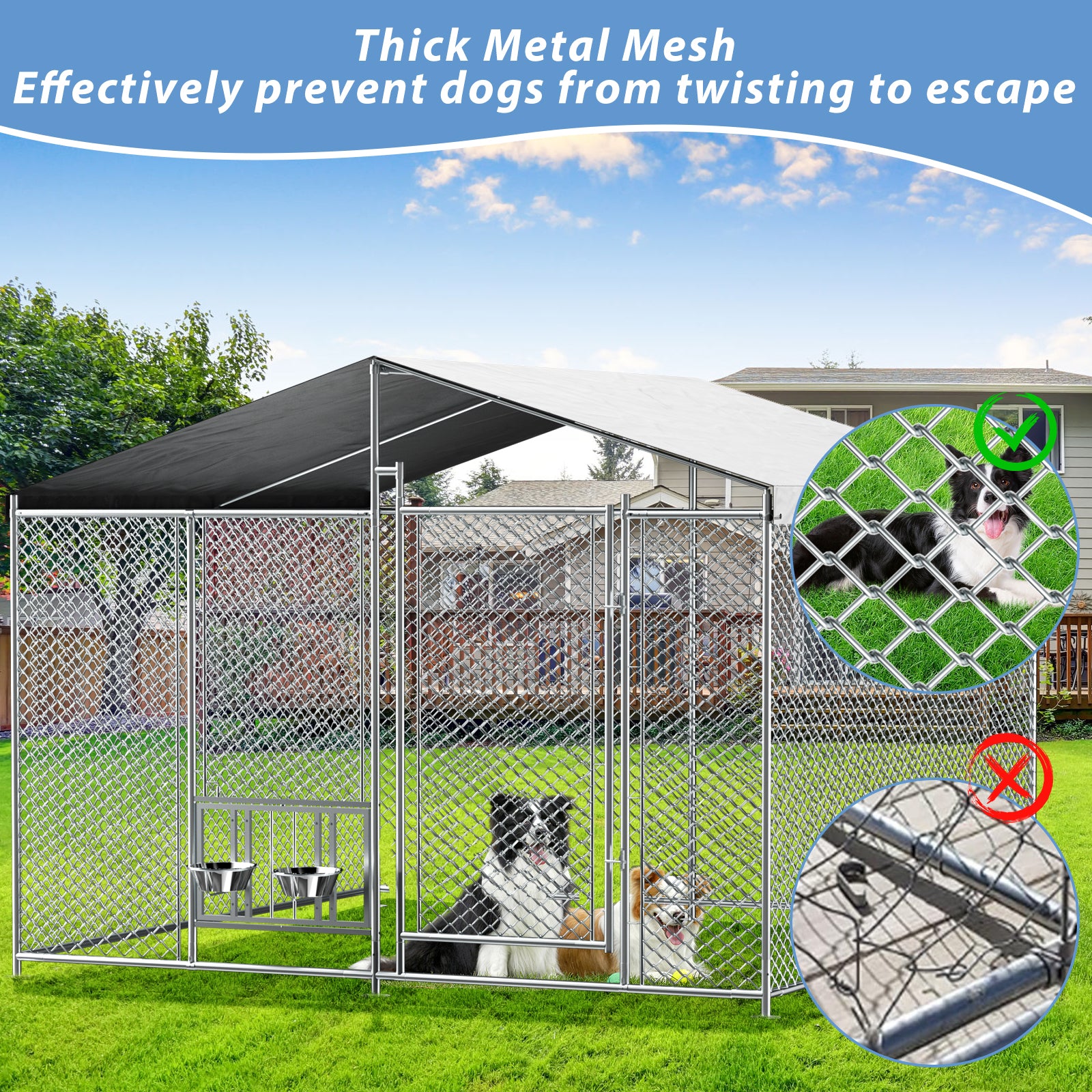 Outside Dog Kennel with Roof