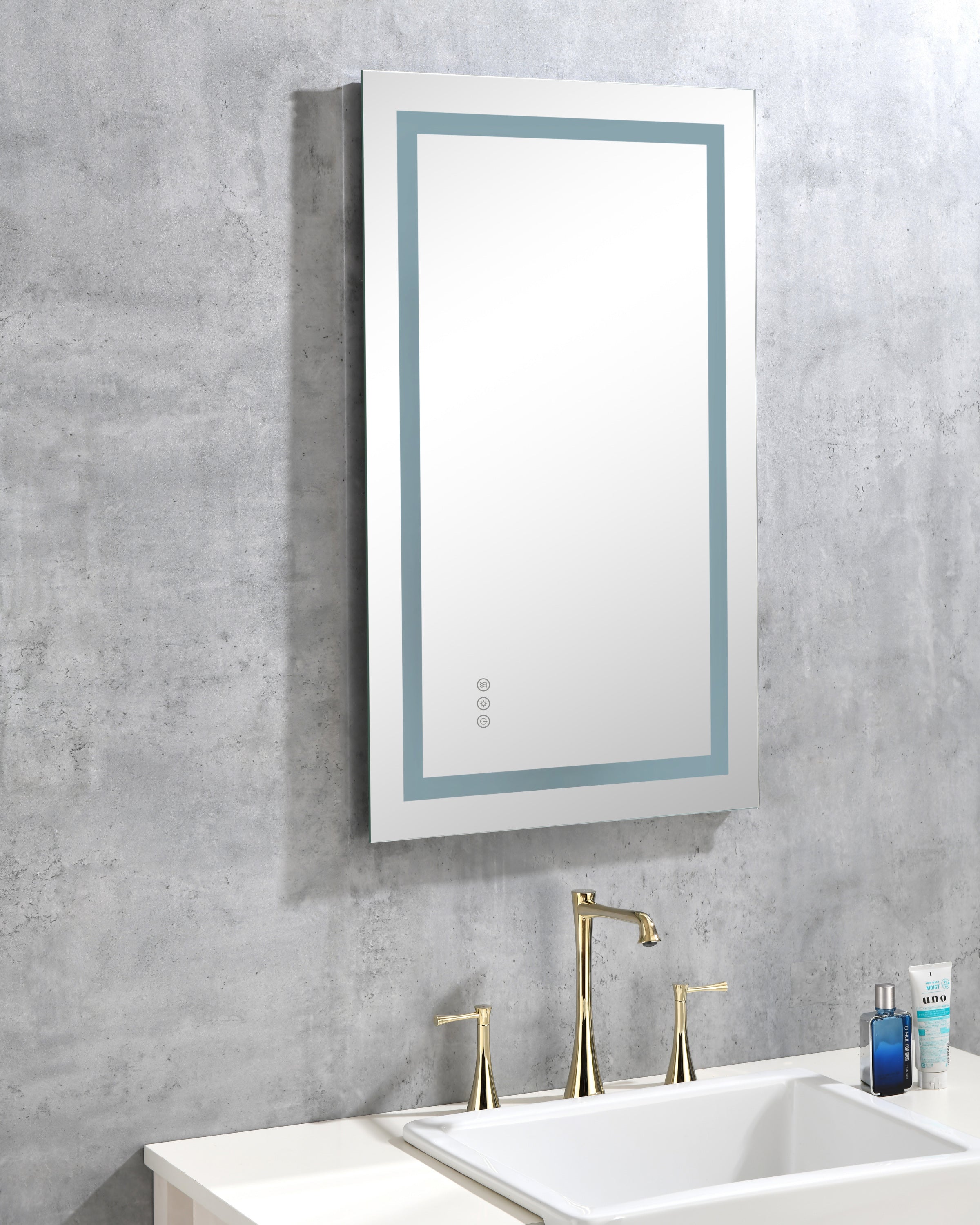 LED Bathroom Mirror  36 "x 30  " with Front and Backlight, Large Dimmable Wall Mirrors with Anti-Fog, Shatter-Proof, Memory, 3 Colors, LED Vanity Mirror
