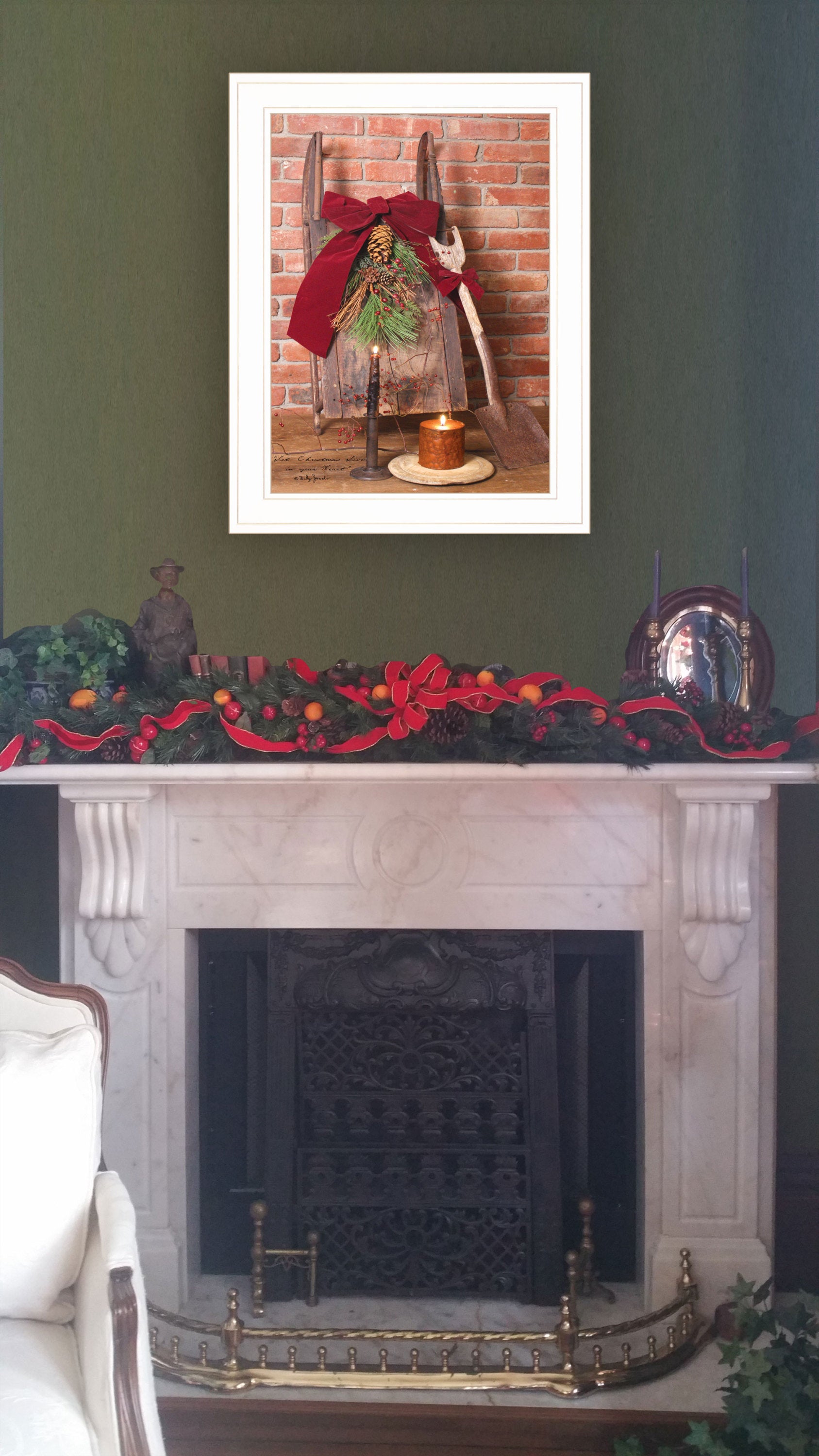"Let Christmas Live" by Billy Jacobs, Ready to Hang Framed Print, White Frame