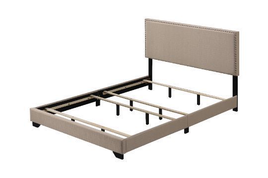Leandros Queen Bedâ€?Beige Fabric 27420Q