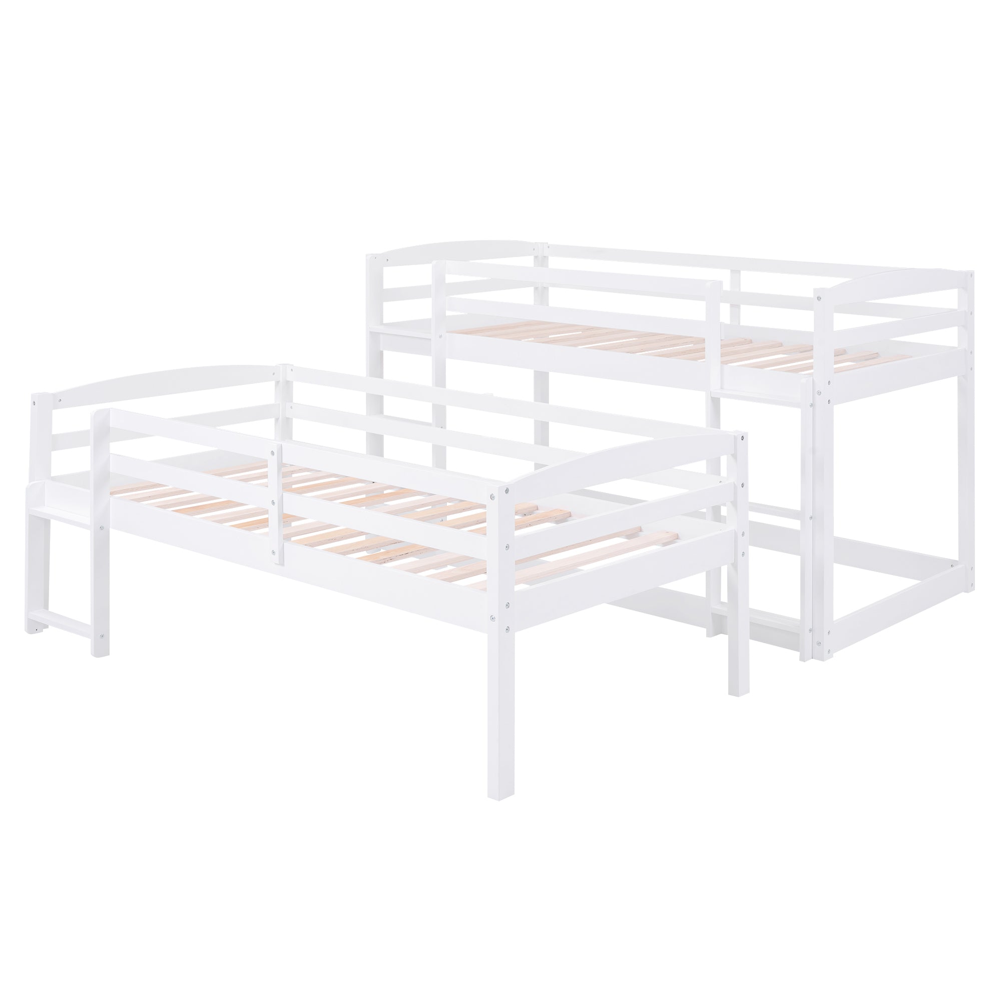 Twin over Twin over Twin Triple Bunk Bed,White