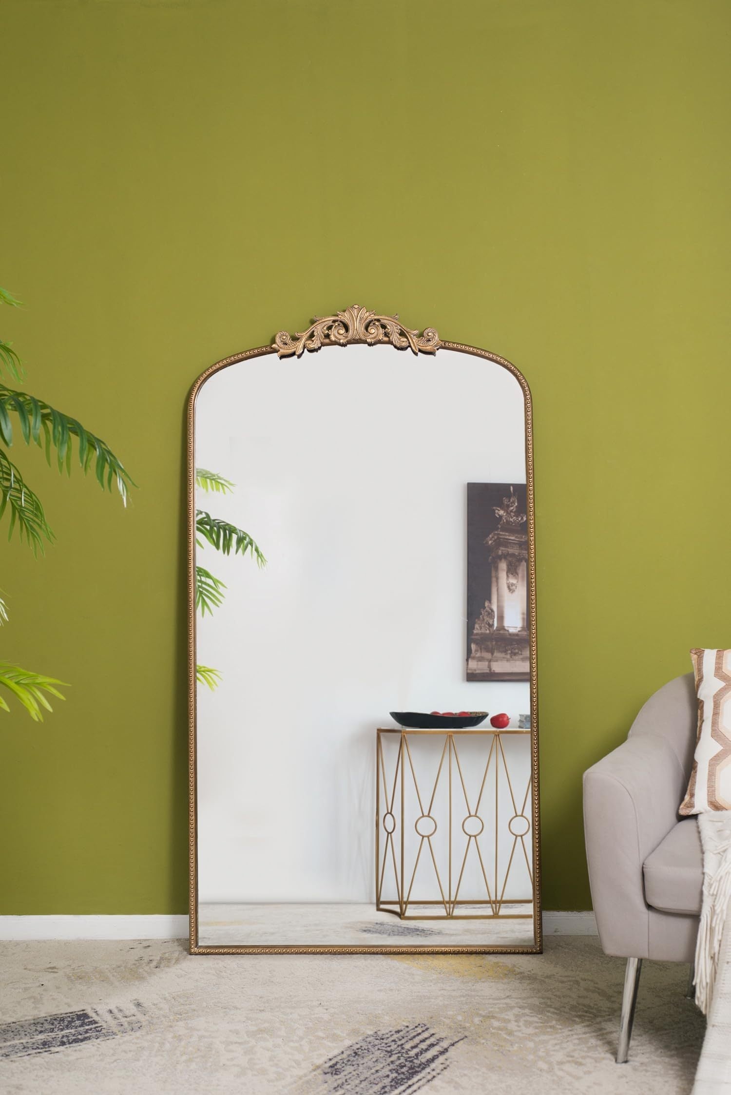 66" x 36" Full Length Mirror, Arched Mirror Hanging or Leaning Against Wall, Large  Mirror for Living Room