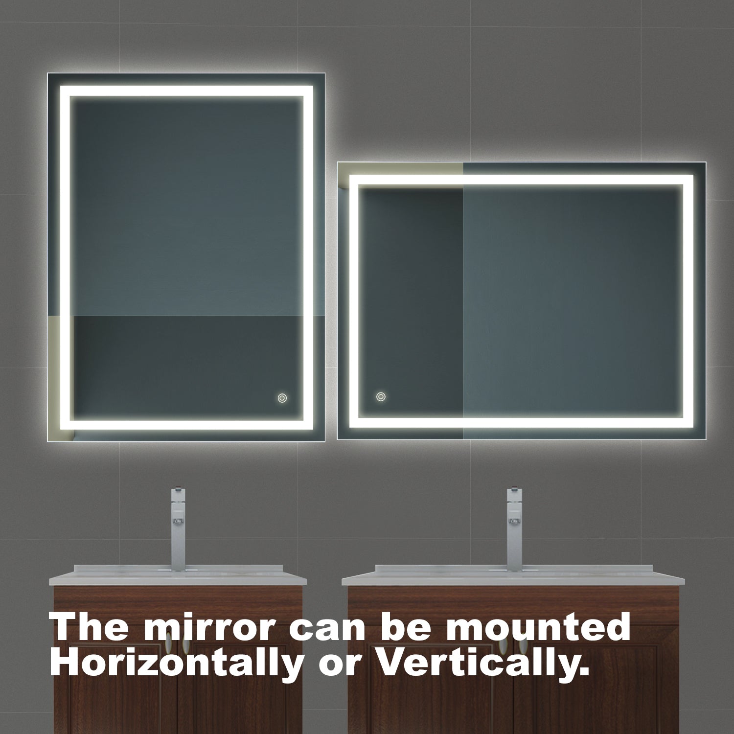 Bathroom Led Classy Vanity Mirror with High Lumen,Dimmable Touch,Wall Switch Control, Anti-Fog ,CRI 90 Adjustable 3000K-4500K-6000K ,IP54 Waterproof Energy saving Vertical & Horizontal