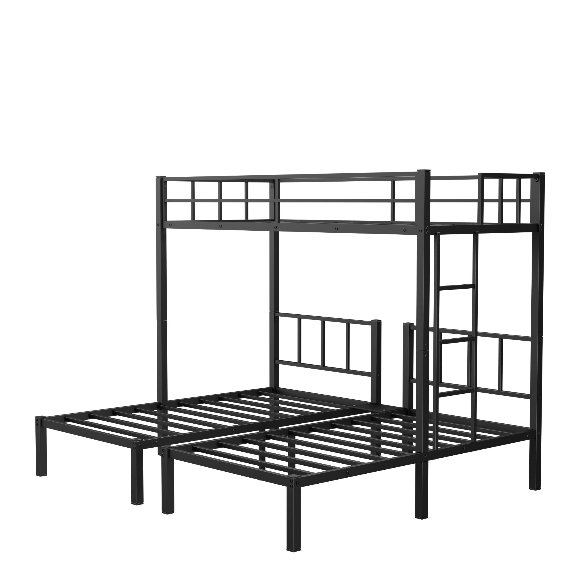 Twin over Twin & Twin Bunk Beds for 3, Twin XL over Twin & Twin Bunk Bed Metal Triple Bunk Bed, Black(Pre-sale date: October 31st)