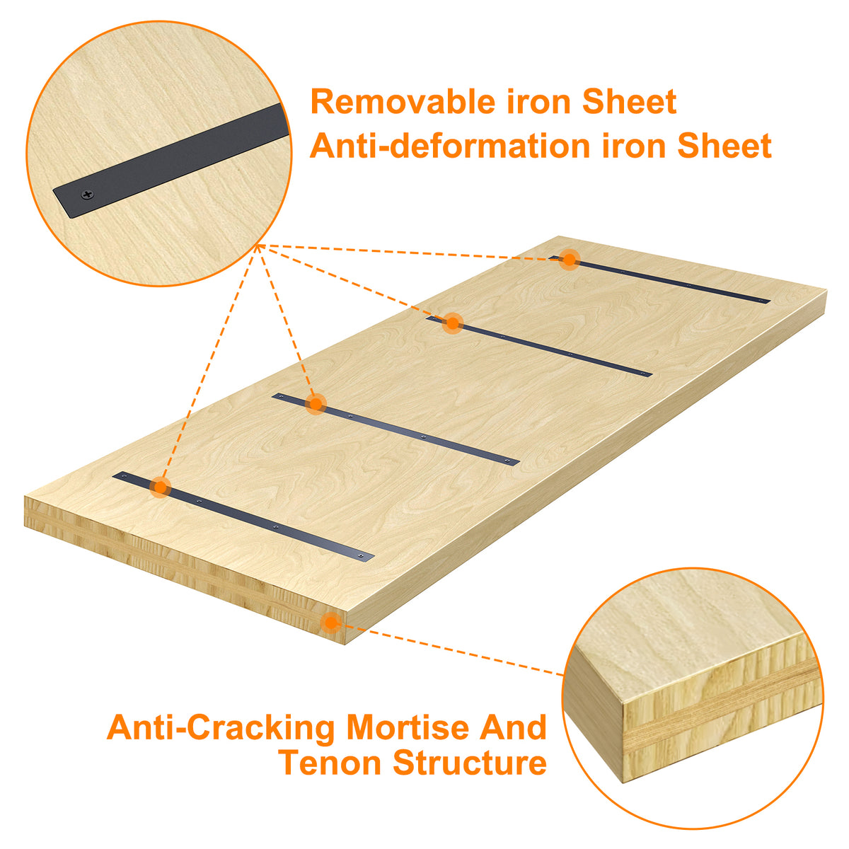Solid Wood Rectangular Table Top