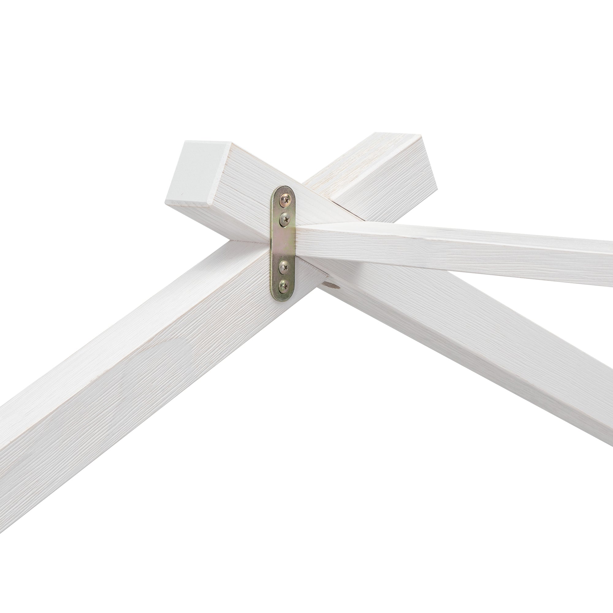 Full Size House Bed with Storage Shelves and 2 Drawers, Brushed White