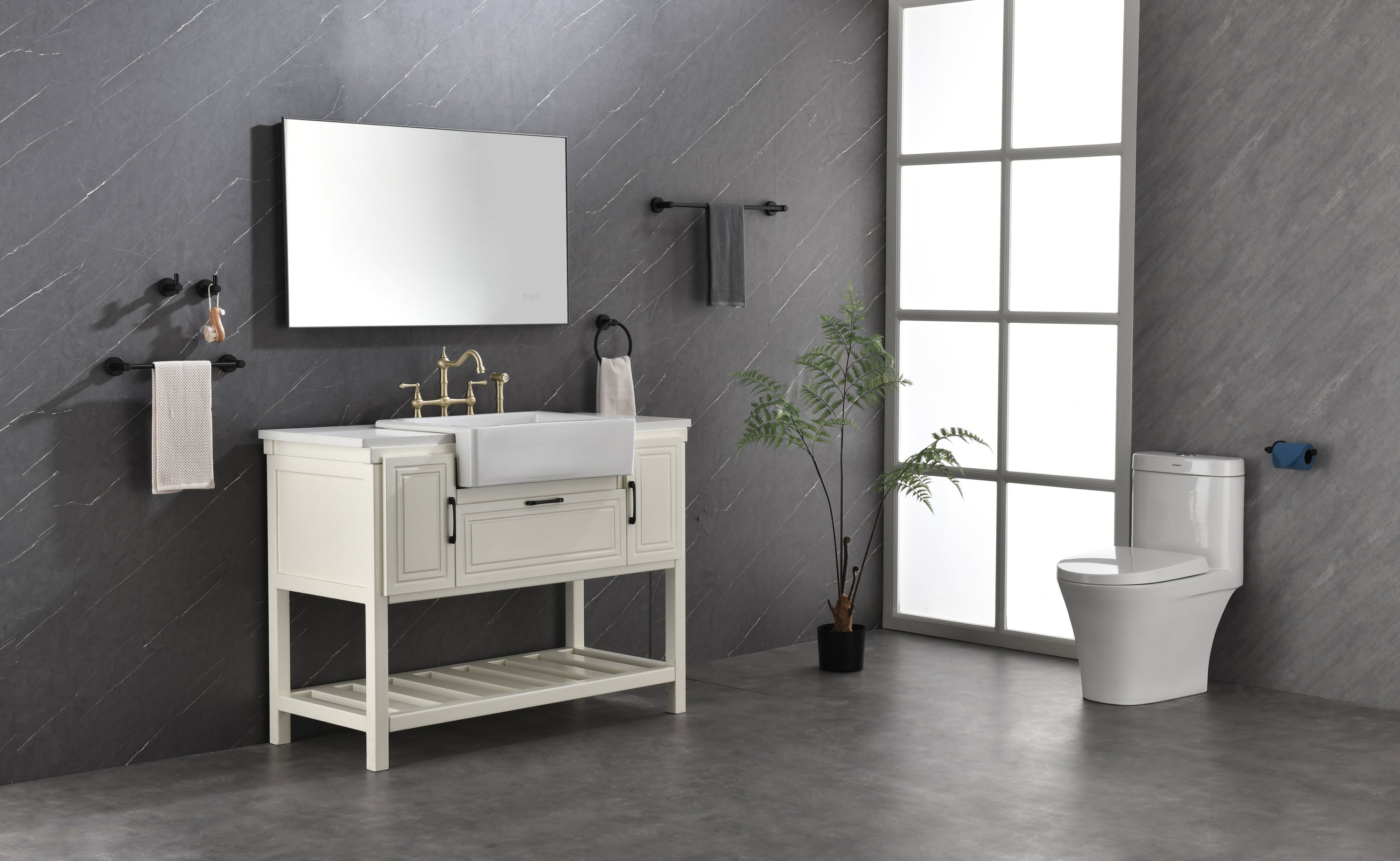 bathroom  led mirror is multi-functional and each function is controlled by a smart touch button.