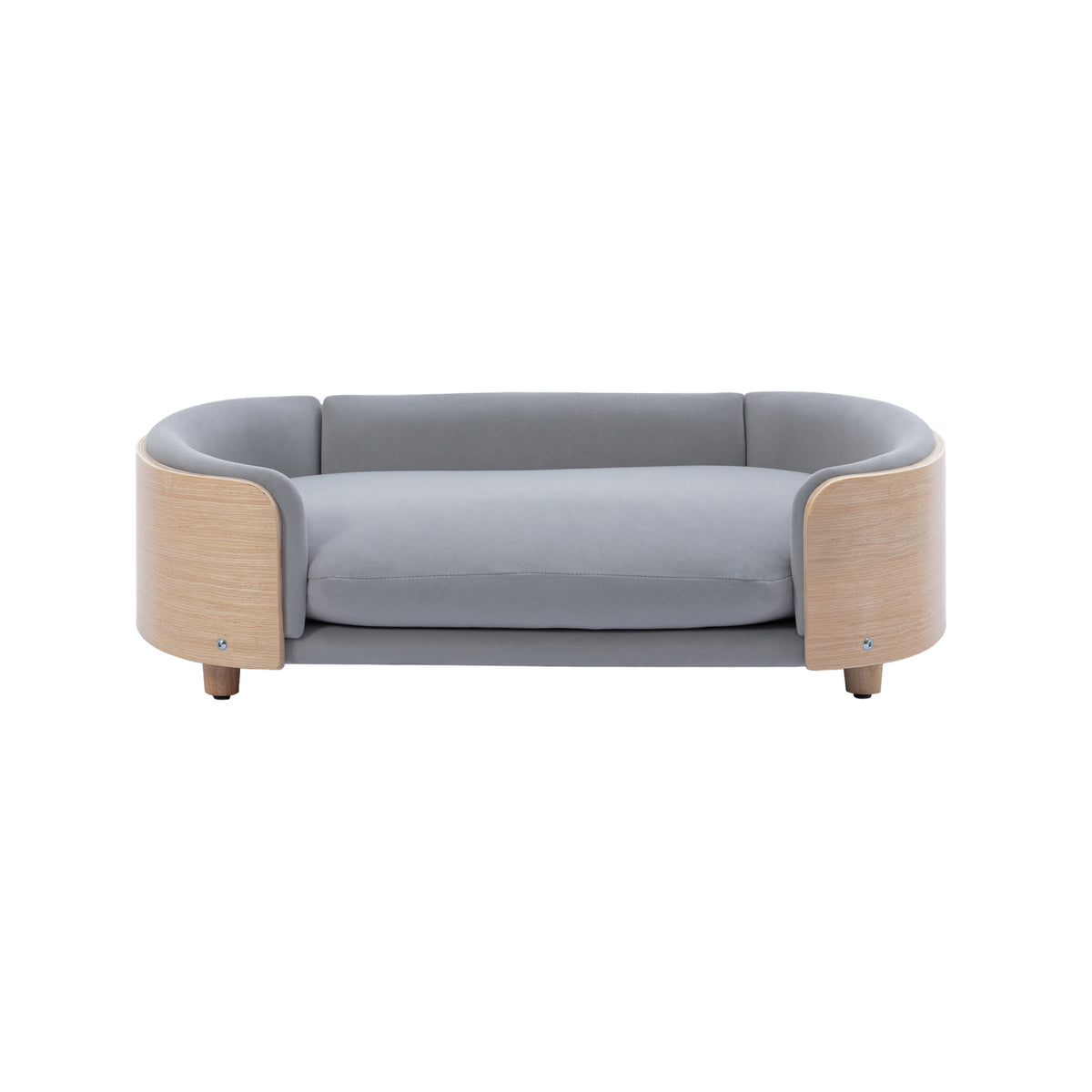 Scandinavian style Elevated Dog Bed Pet Sofa With Solid Wood legs and Bent Wood Back, Velvet Cushion,Large Size