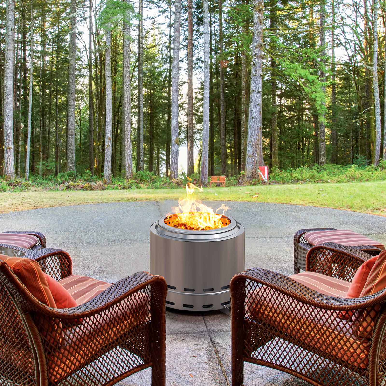 Stainless Steel Wood Burning Outdoor Fire Pit