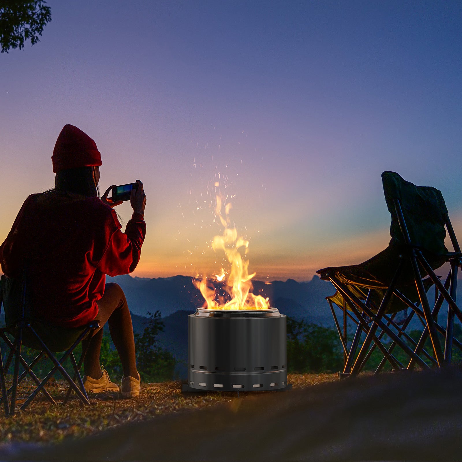 Stainless Steel Wood Burning Outdoor Fire Pit