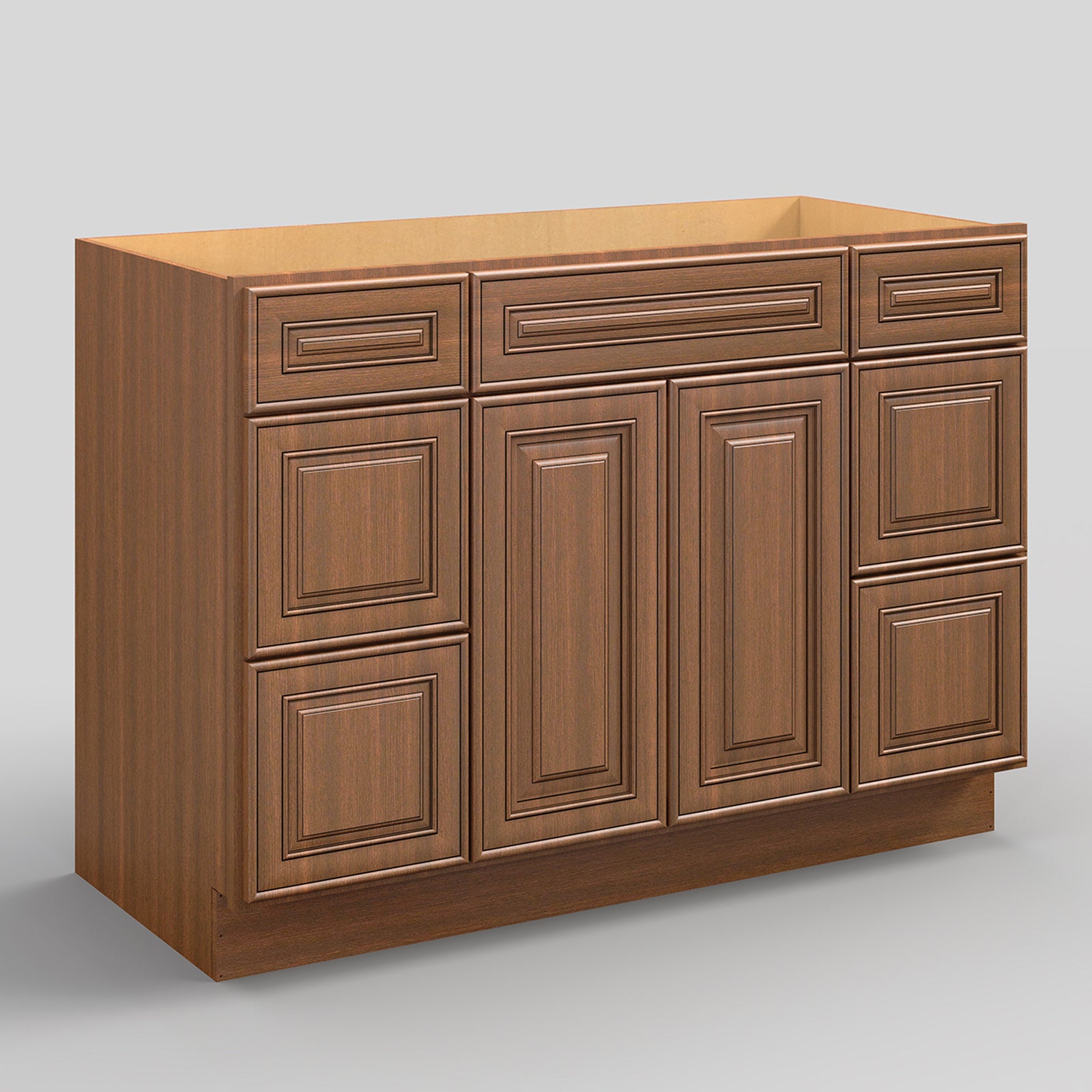V Series Six Drawer Bathroom Vanity Base Cabinet, Kitchen Cabinet
