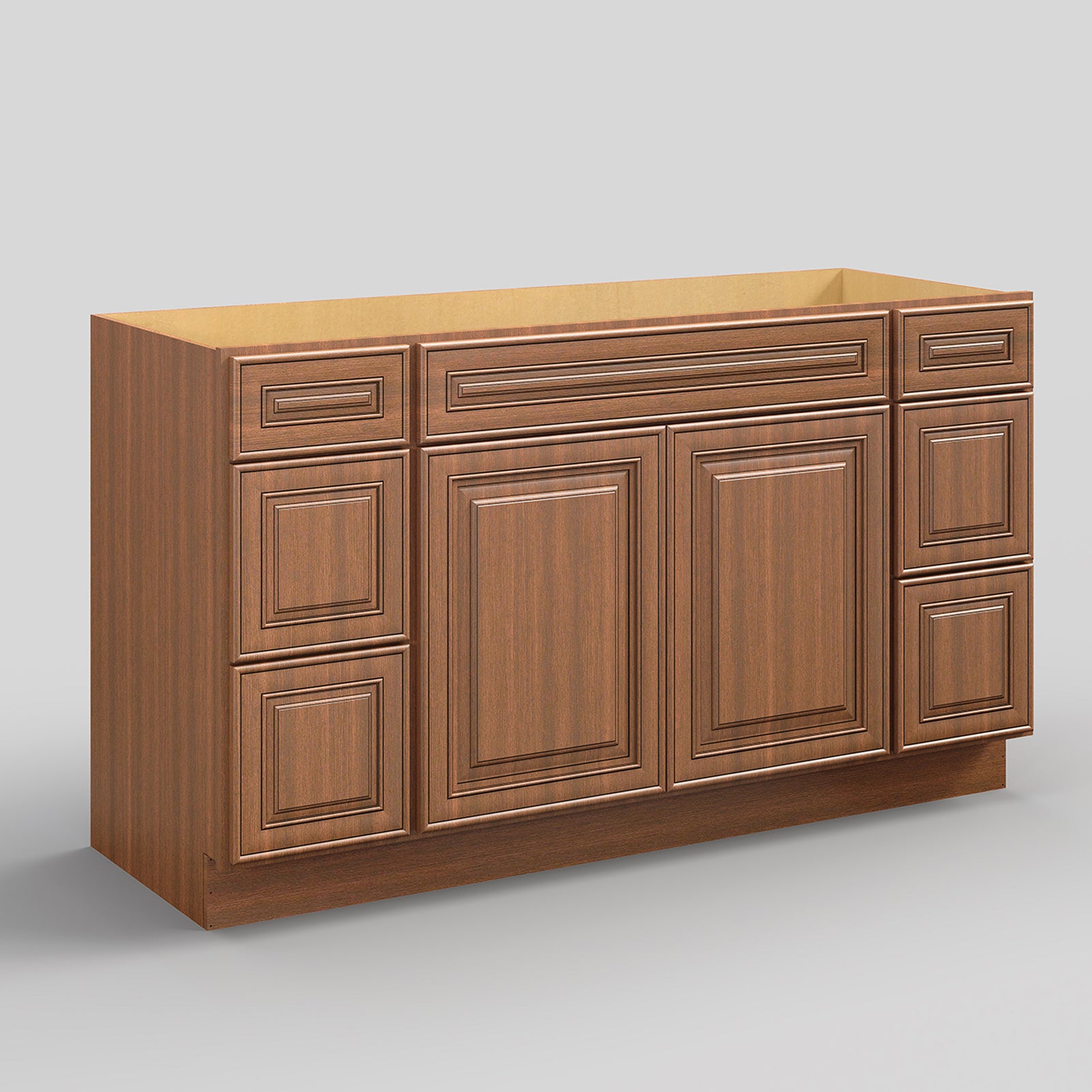 V Series Six Drawer Bathroom Vanity Base Cabinet, Kitchen Cabinet