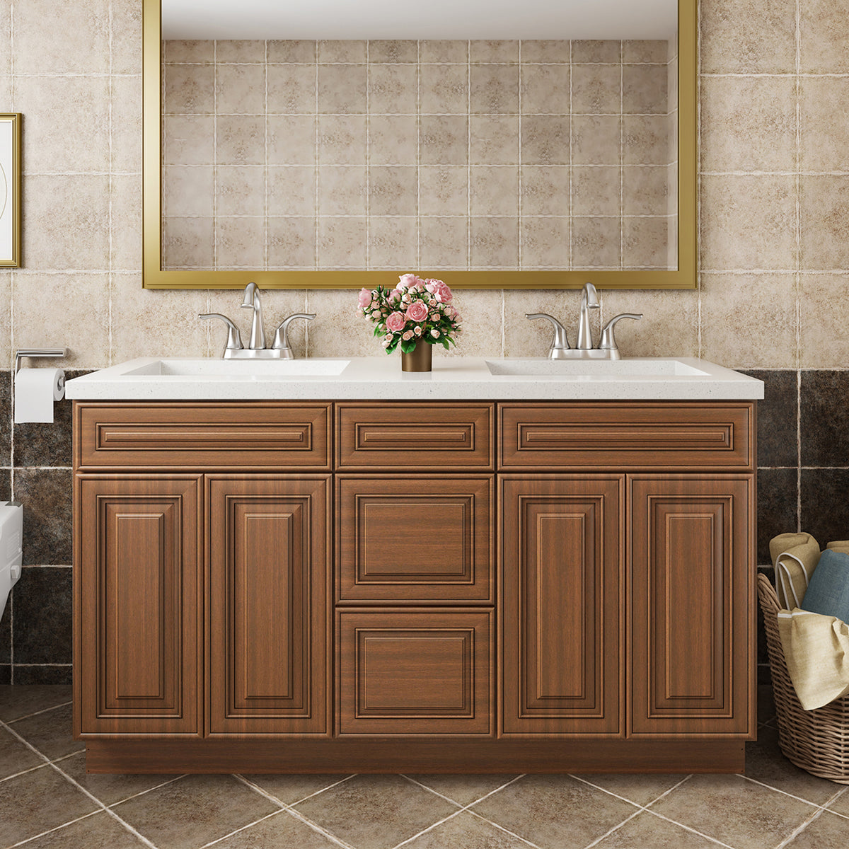 V Series VSDB Three Drawer Bathroom Vanity Base Cabinet, Kitchen Cabinet