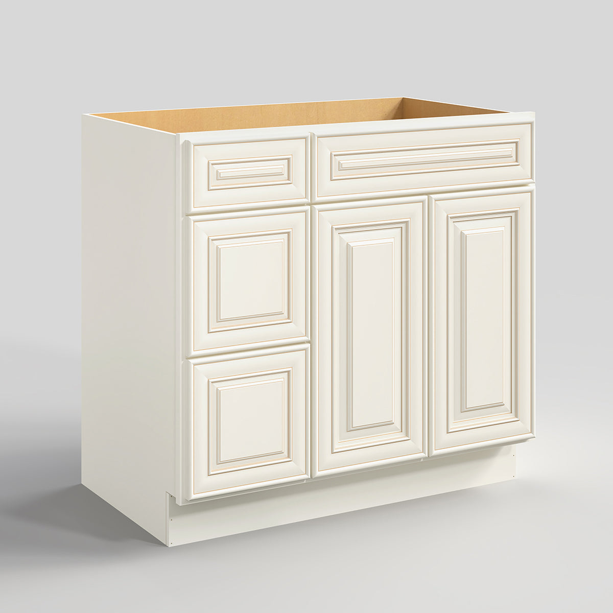 V Series One Left Door Three Drawer Bathroom Vanity Base Cabinet, Kitchen Cabinet