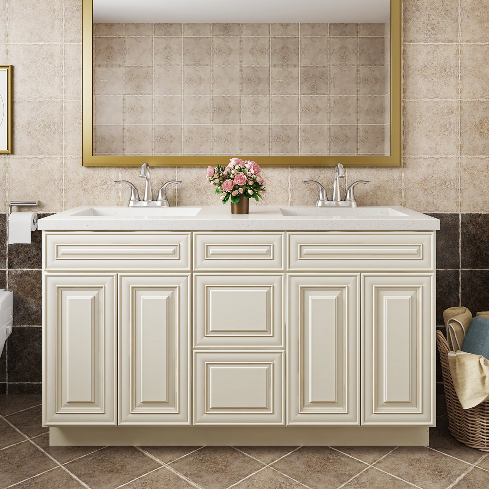 V Series VSDB Three Drawer Bathroom Vanity Base Cabinet, Kitchen Cabinet