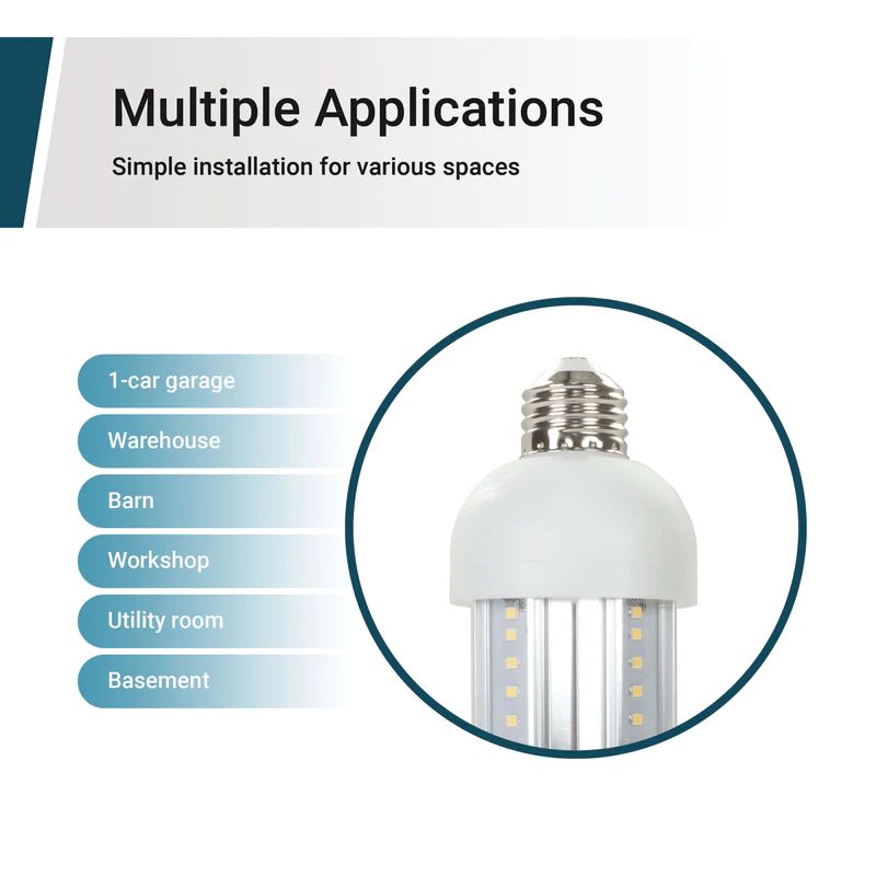 150-Watt Equivalent Cob E26 LED Light Bulb 5000K in Bright White Sunlight Color Temperature, a Bulb Included (8-Pack)