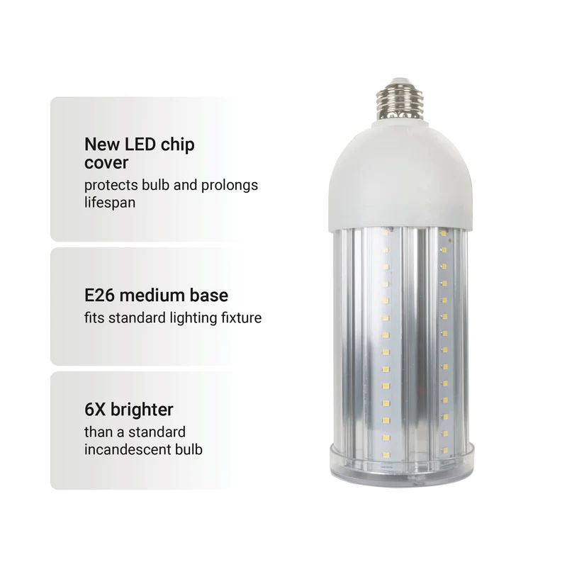 250-Watt Equivalent Cob E26 5000 Lumen robust LED Light Bulb 5000K in Bright White, a Bulb Included (8-Pack)