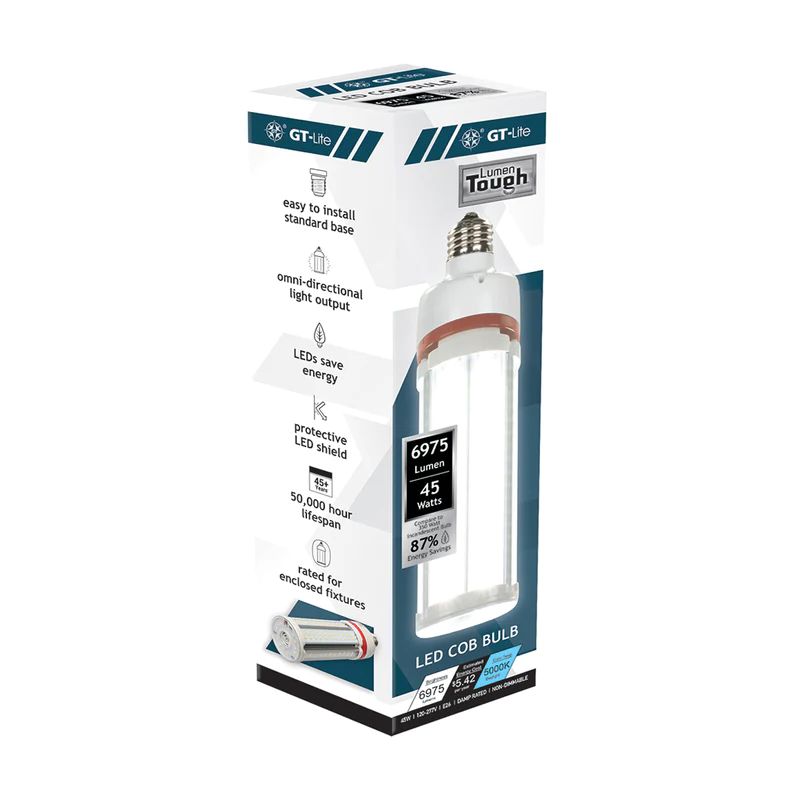 350-Watt Equivalent Cob E26 6975 Lumen robust LED Light Bulb 5000K in Bright White, a Bulb Included (4-Pack)