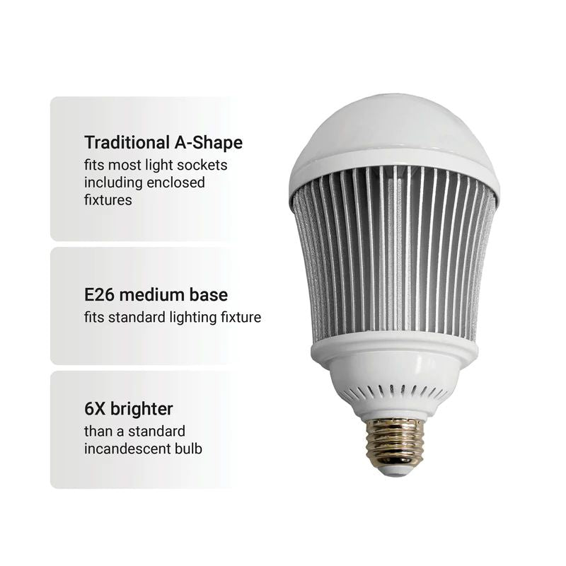 250-Watt Equivalent A-Line E26 5000 Lumens LED Light Bulb 5000K Sunlight Color Temperature in Bright White (4-Pack)