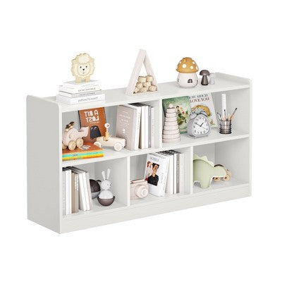 Wooden Storage Cabinet with 5 Sections Montessori Kids Bookshelf and Toy Organizer for Nursery Playroom and Classroom