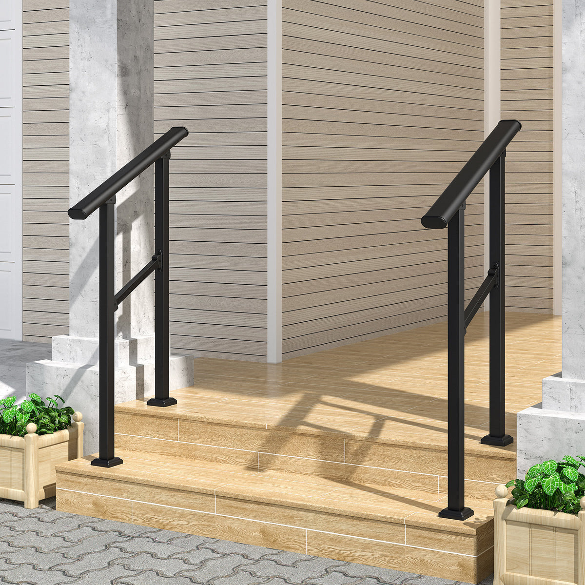 Hand Rails for Outdoor Steps, Wrought Iron Railing, Porch And Stair Railing Kit