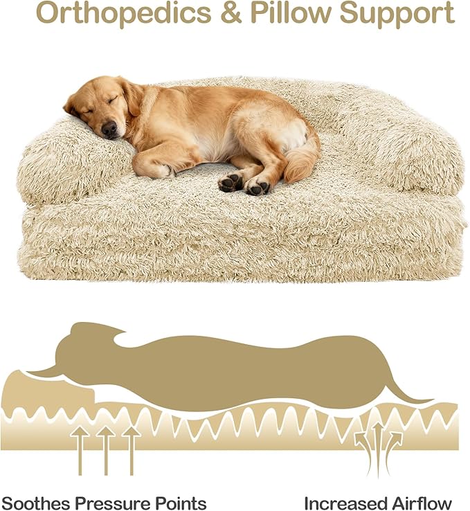 Foldable Human Dog Bed, Orthopedic Memory Foam Giant Bed Fits Adult and Pet Waterproof Washable 10 CM Thick 2 in 1 Flexible Oversize Pet Couch Sofa with Blanket,Pocket