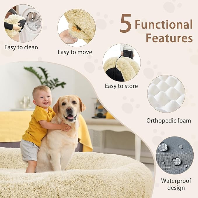 Human Dog Bed, Fits Adult and Pet Washable Giant People Bed 10 CM Thick Memory Foam Large Oversize Pet Bed with Plump Pillow, Blanket, Strap