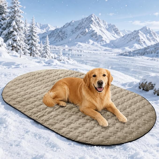 ROOMTECT Dog Cooling Mat, 59" Extra Large Thick & Breathable Q-Max>0.5 Cooling Pad for Dog Waterproof Dual-Sided Fabric for All Seasons Pet Cooling Mat for Indoor and Outdoor