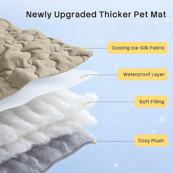 ROOMTECT Dog Cooling Mat, 59" Extra Large Thick & Breathable Q-Max>0.5 Cooling Pad for Dog Waterproof Dual-Sided Fabric for All Seasons Pet Cooling Mat for Indoor and Outdoor