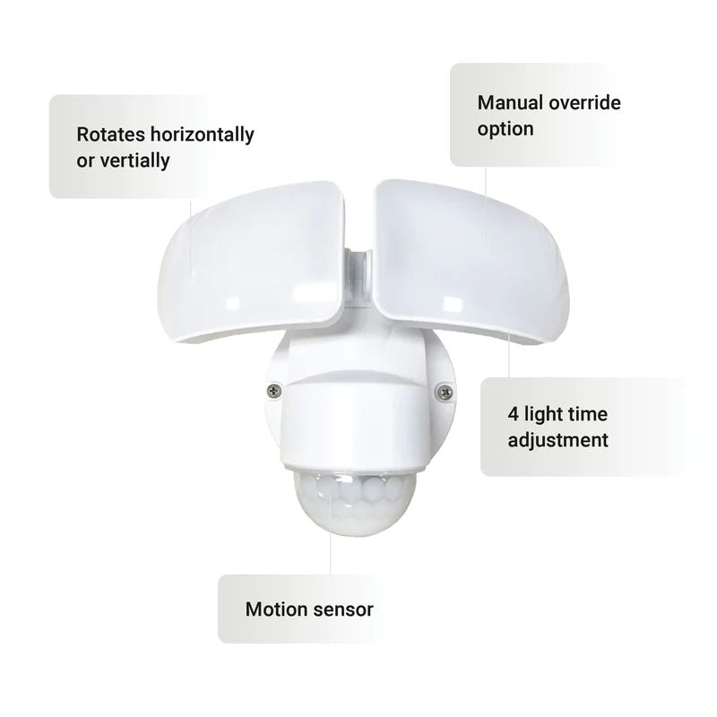 200-Watt 16.25 in. Equivalent with a Convenient Switch White Motion Sensing LED Flood Light, 3 Bulbs Included(3-Pack)