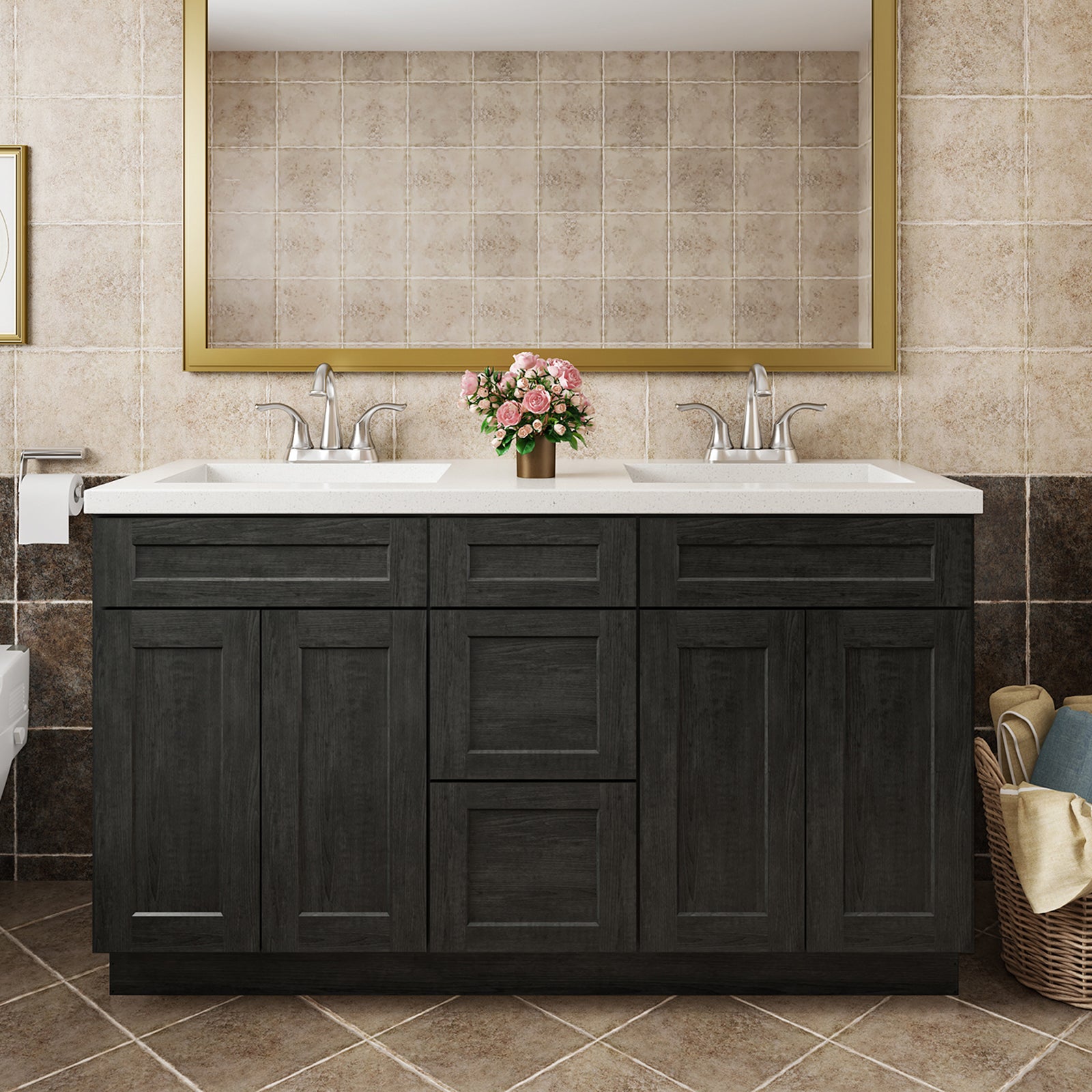 V Series VSDB Three Drawer Bathroom Vanity Base Cabinet, Kitchen Cabinet