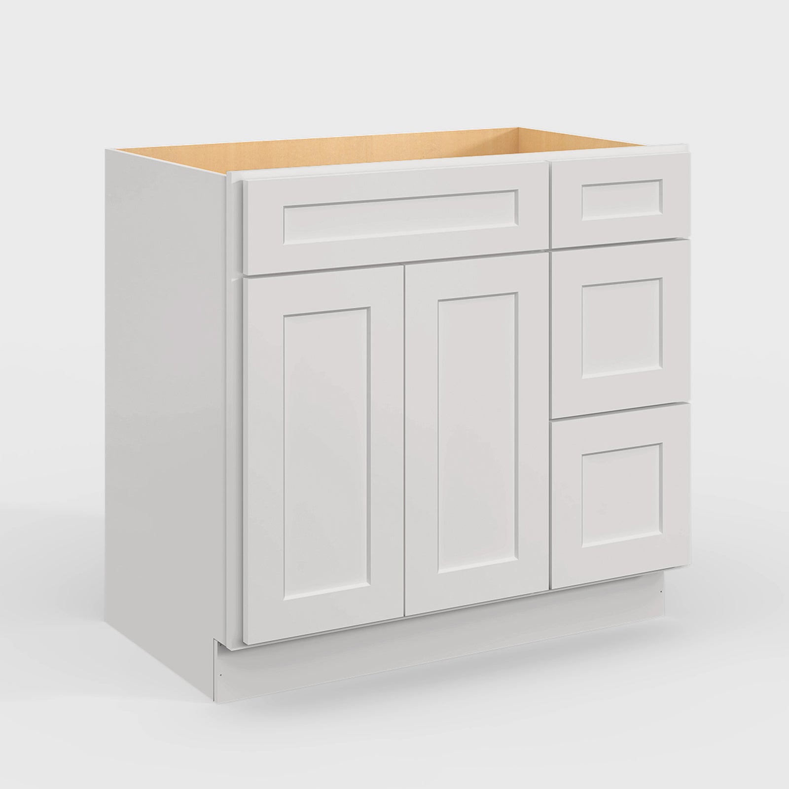 V Series One Left Door Three Drawer Bathroom Vanity Base Cabinet, Kitchen Cabinet