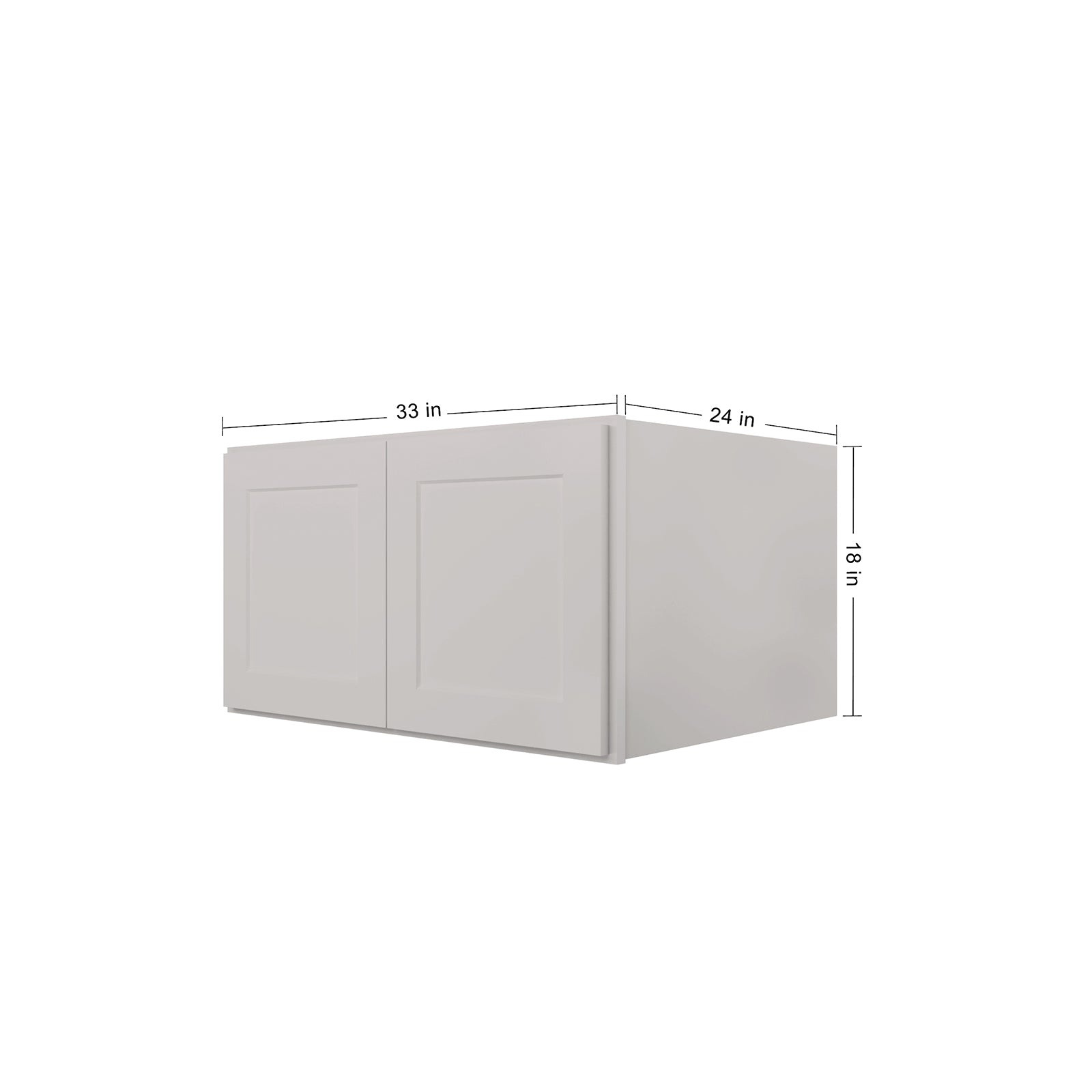HOMLUX Easy-DIY 33-in W x 24-in D x 24-in H in Shaker White Ready to Assemble Wall Refrigerator Kitchen Cabinet with 2 Doors