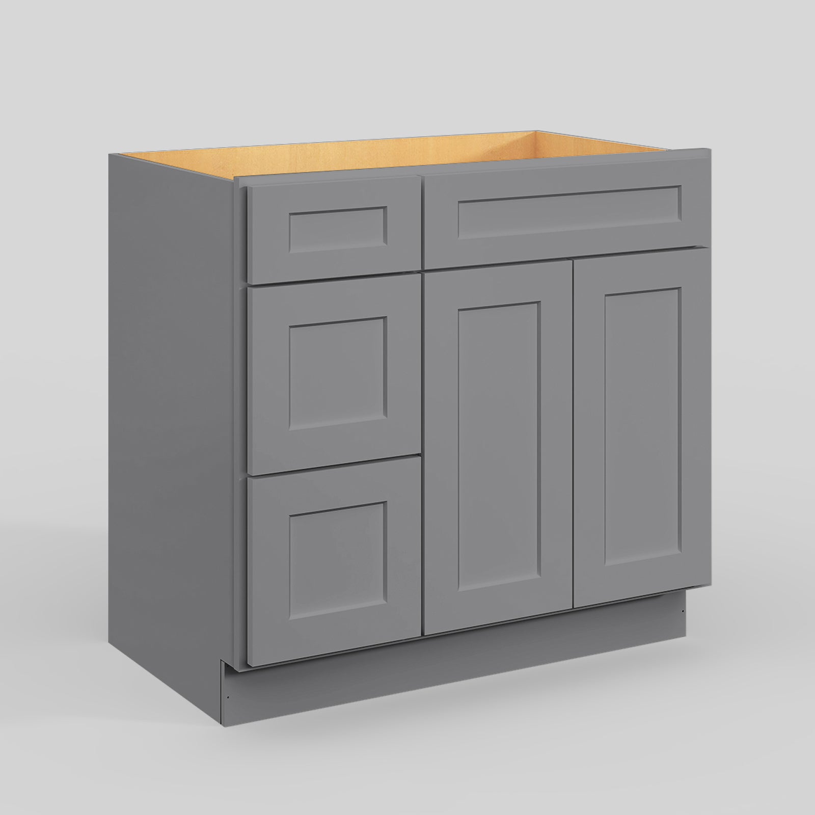 V Series One Left Door Three Drawer Bathroom Vanity Base Cabinet, Kitchen Cabinet