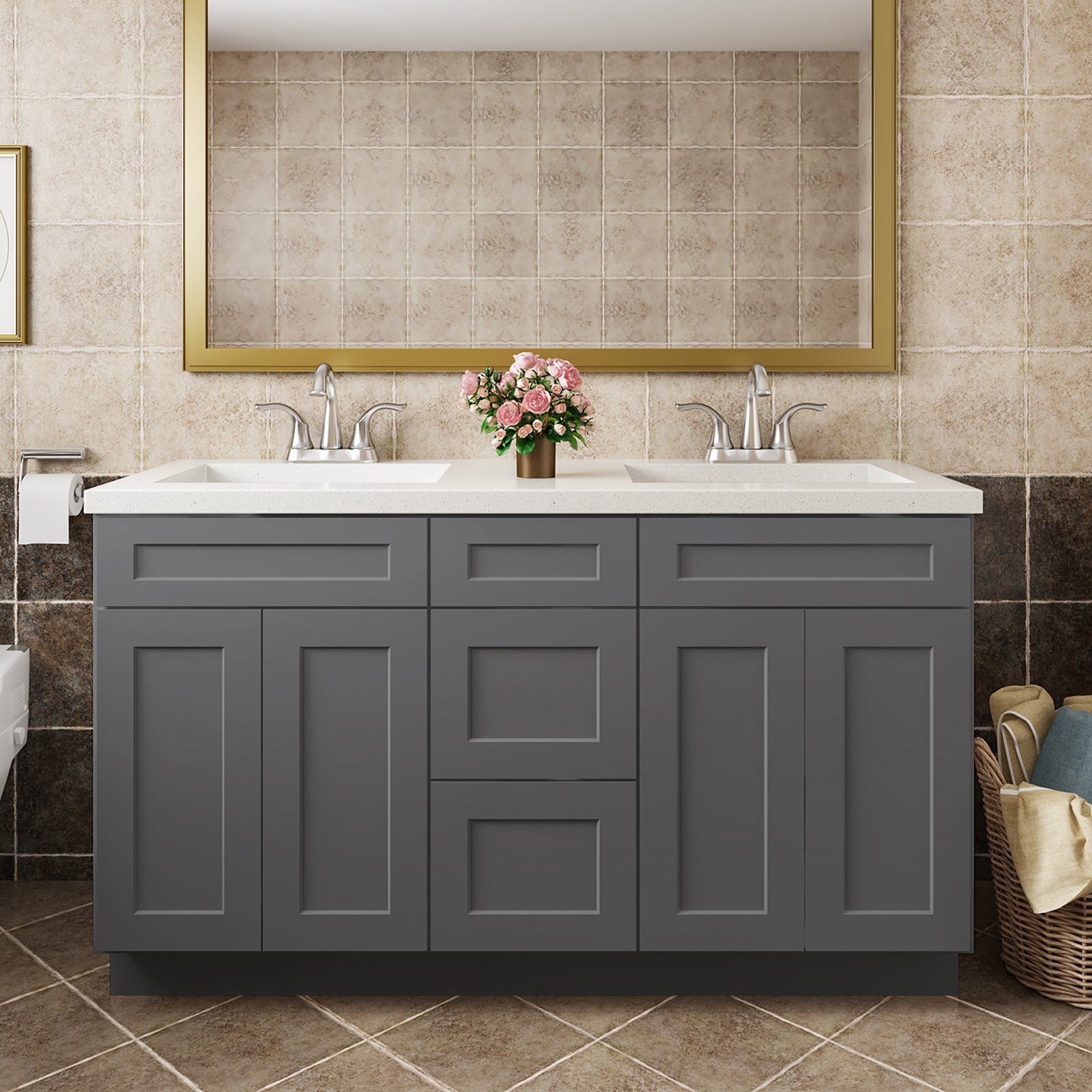 V Series VSDB Three Drawer Bathroom Vanity Base Cabinet, Kitchen Cabinet