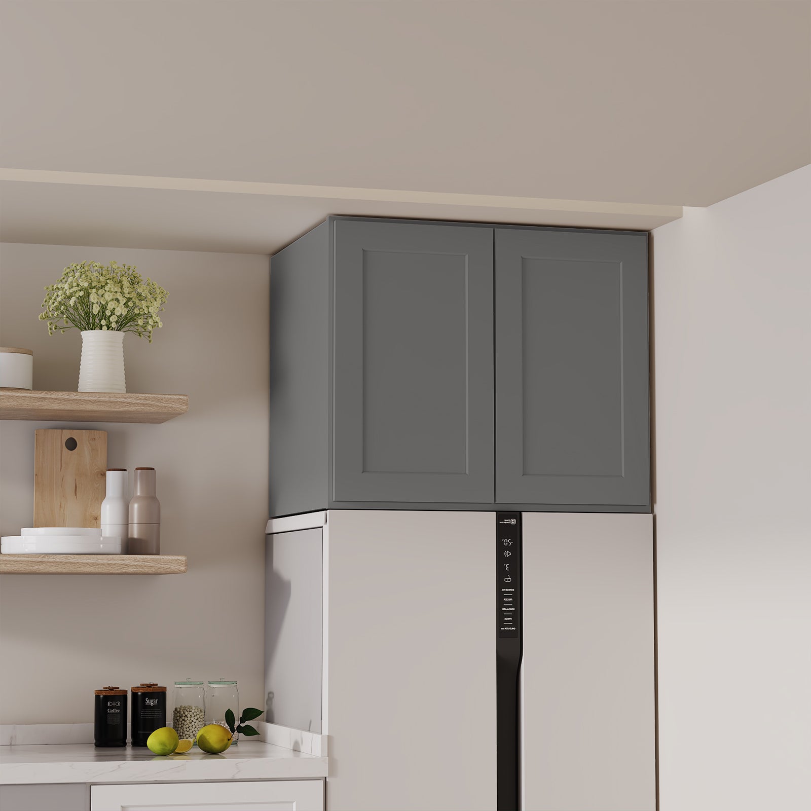 W6 Series Plywood Ready to Assemble Kitchen Wall Cabinets with 2 Doors-4