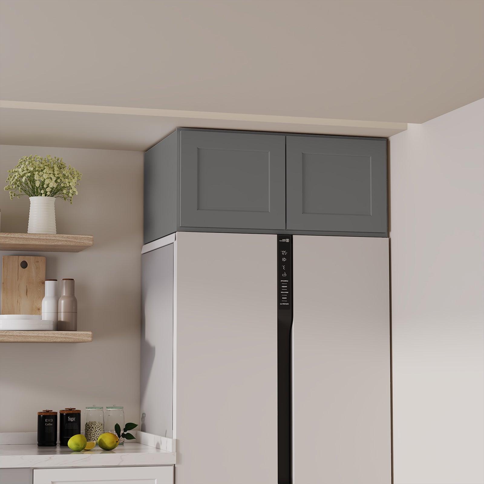 W6 Series Plywood Ready to Assemble Kitchen Wall Cabinets with 2 Doors-4