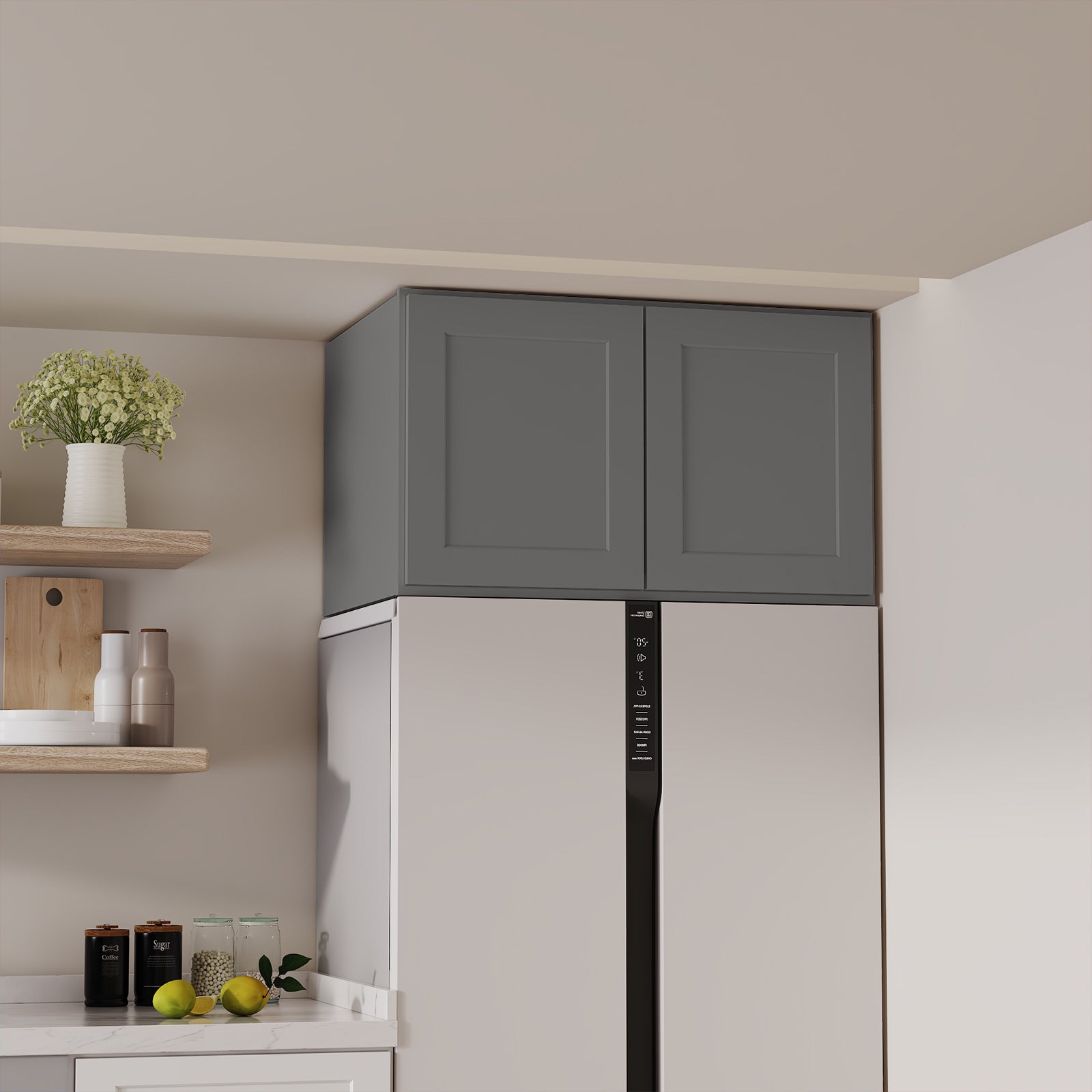 W6 Series Plywood Ready to Assemble Kitchen Wall Cabinets with 2 Doors-4