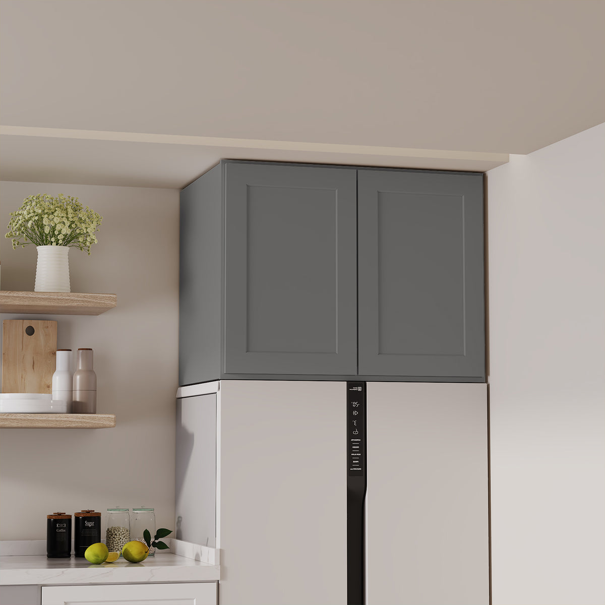 W6 Series Plywood Ready to Assemble Kitchen Wall Cabinets with 2 Doors-4