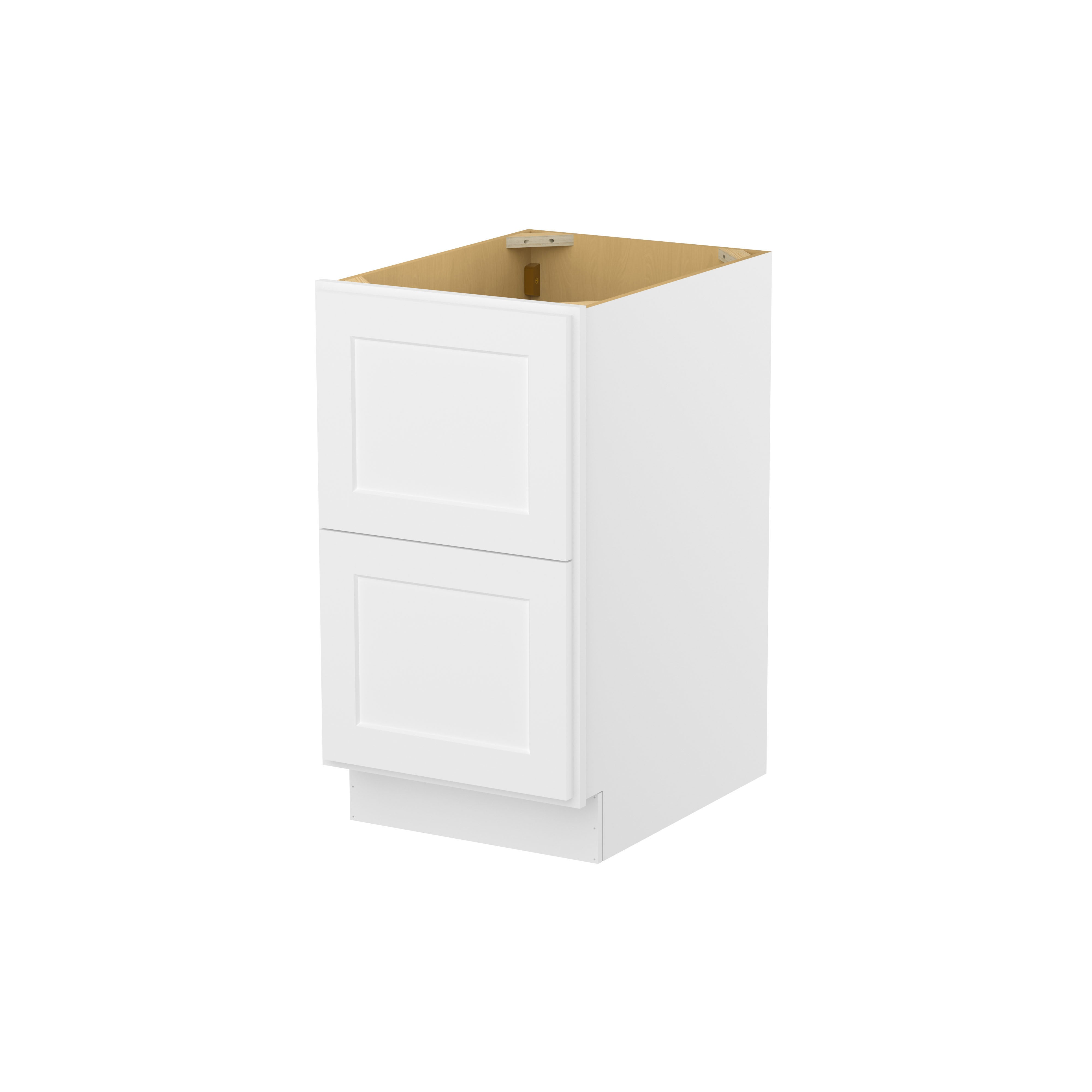 Easy DIY 18 in. W x 24 in. D x 34.5 in. H in Shaker White Ready to Assemble Drawer Base Kitchen Cabinet with 2-Drawers