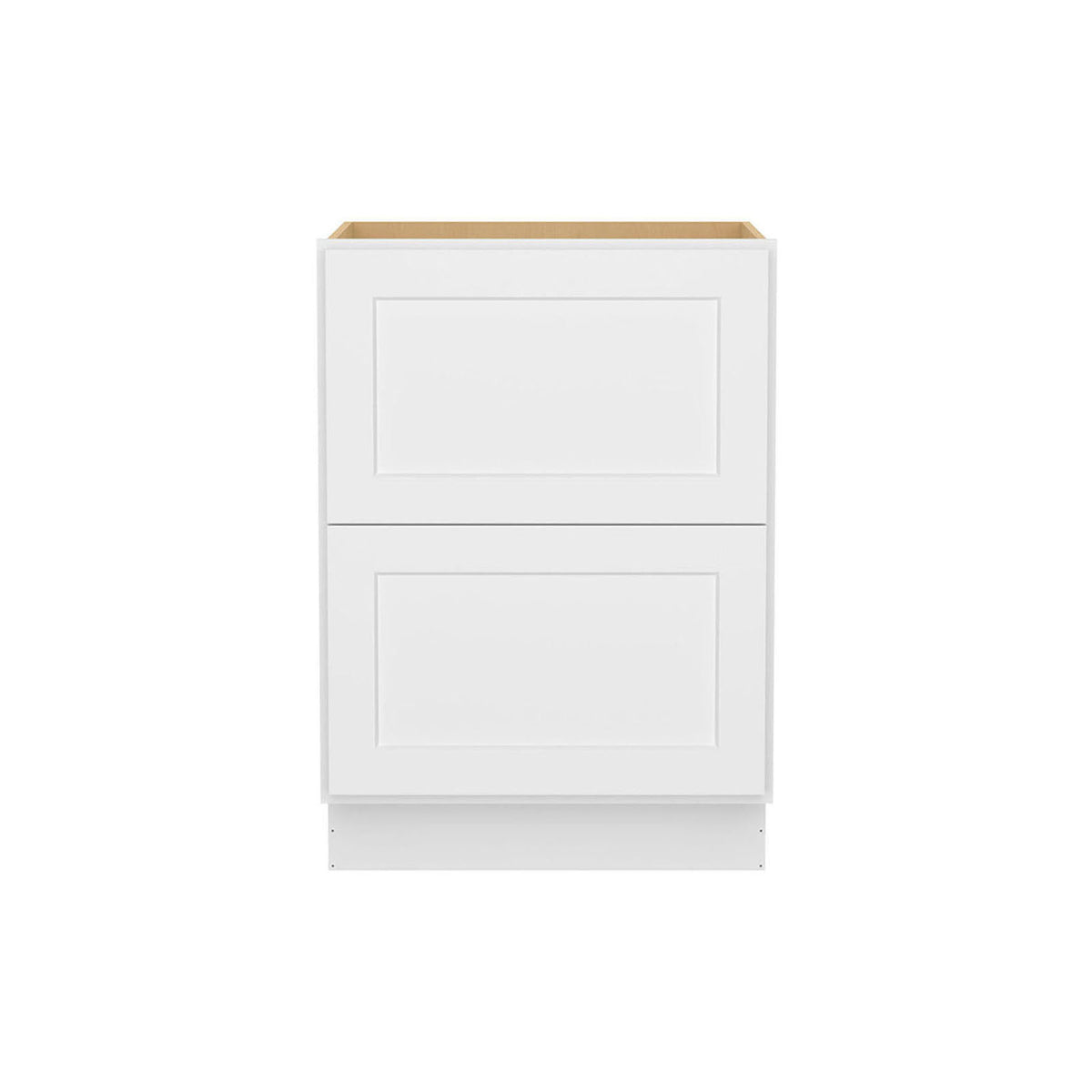 Easy-DIY 24-in W x 24-in D x 34.5-in H in Shaker White Ready to Assemble Drawer Base Kitchen Cabinet with 2 Drawers