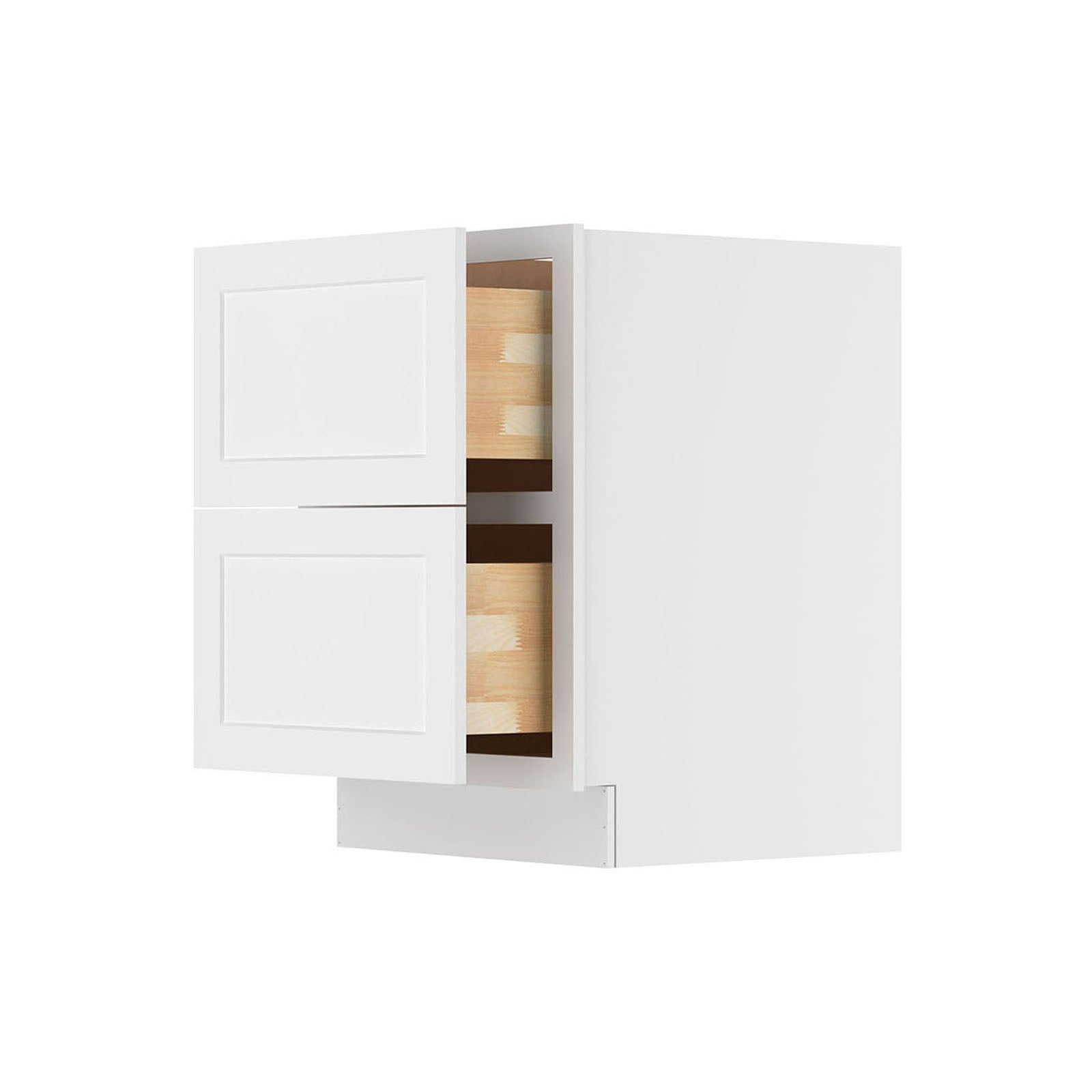 Easy-DIY 24-in W x 24-in D x 34.5-in H in Shaker White Ready to Assemble Drawer Base Kitchen Cabinet with 2 Drawers