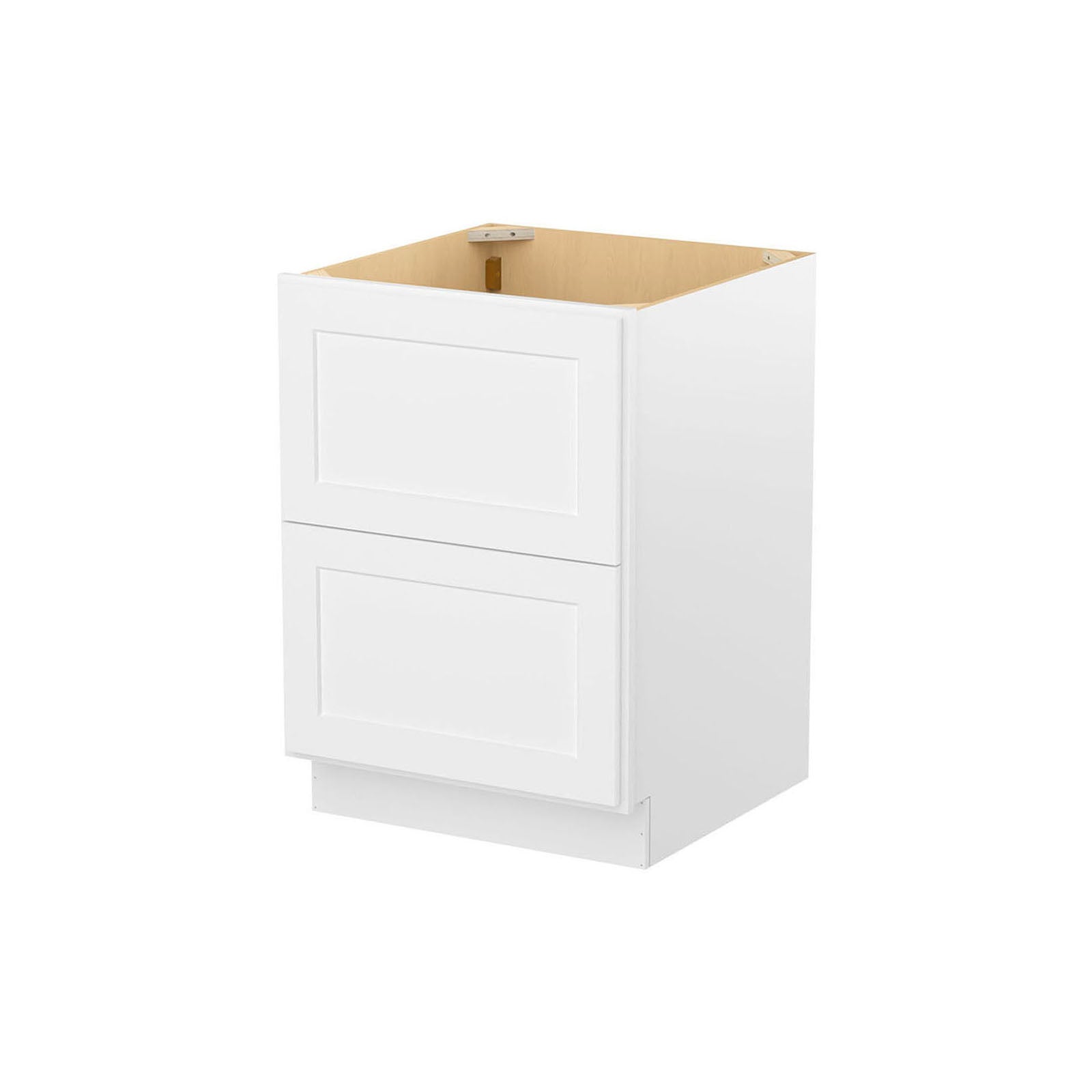 Easy-DIY 24-in W x 24-in D x 34.5-in H in Shaker White Ready to Assemble Drawer Base Kitchen Cabinet with 2 Drawers