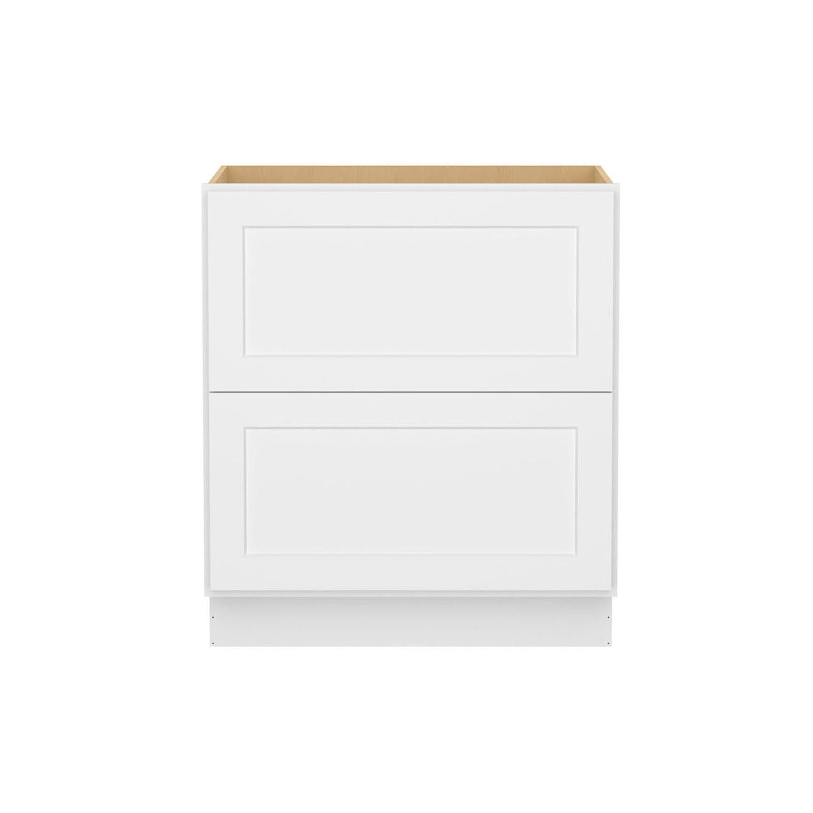 Easy-DIY 30-in W x 24-in D x 34.5-in H in Shaker White Ready to Assemble Drawer Base Kitchen Cabinet with 2 Drawers