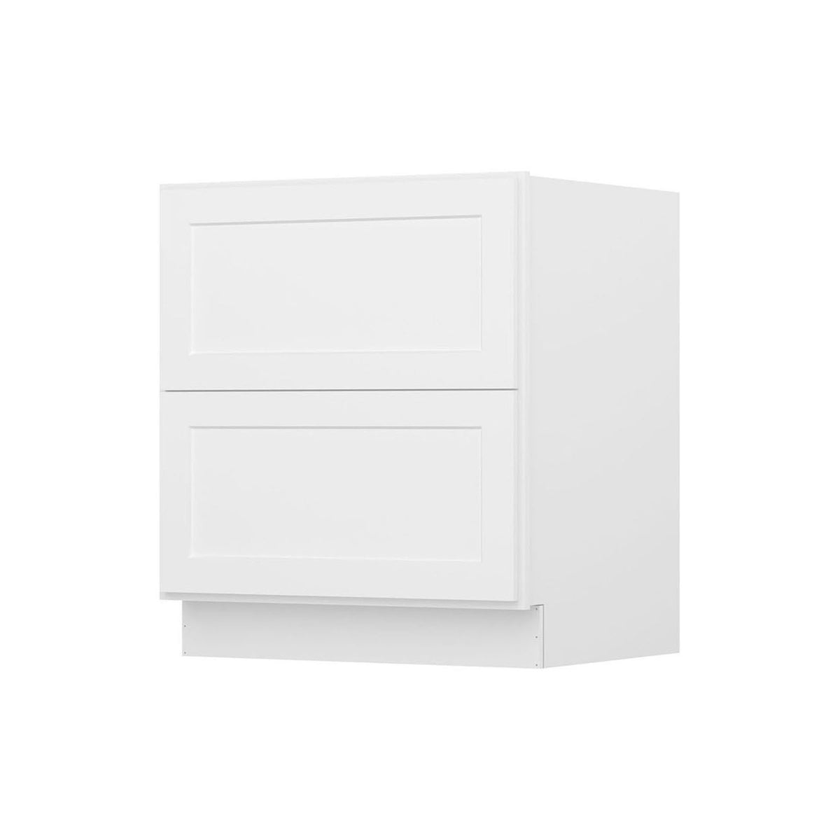 Easy-DIY 30-in W x 24-in D x 34.5-in H in Shaker White Ready to Assemble Drawer Base Kitchen Cabinet with 2 Drawers