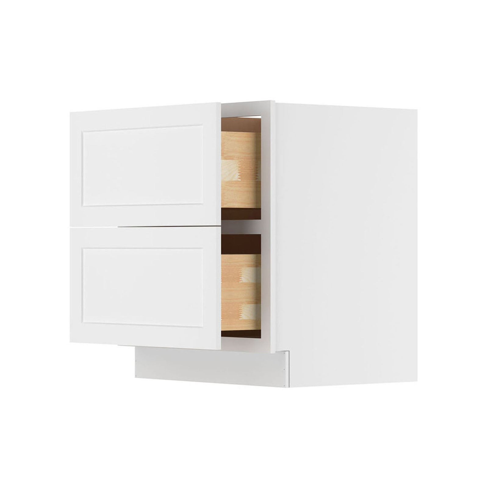 Easy-DIY 30-in W x 24-in D x 34.5-in H in Shaker White Ready to Assemble Drawer Base Kitchen Cabinet with 2 Drawers