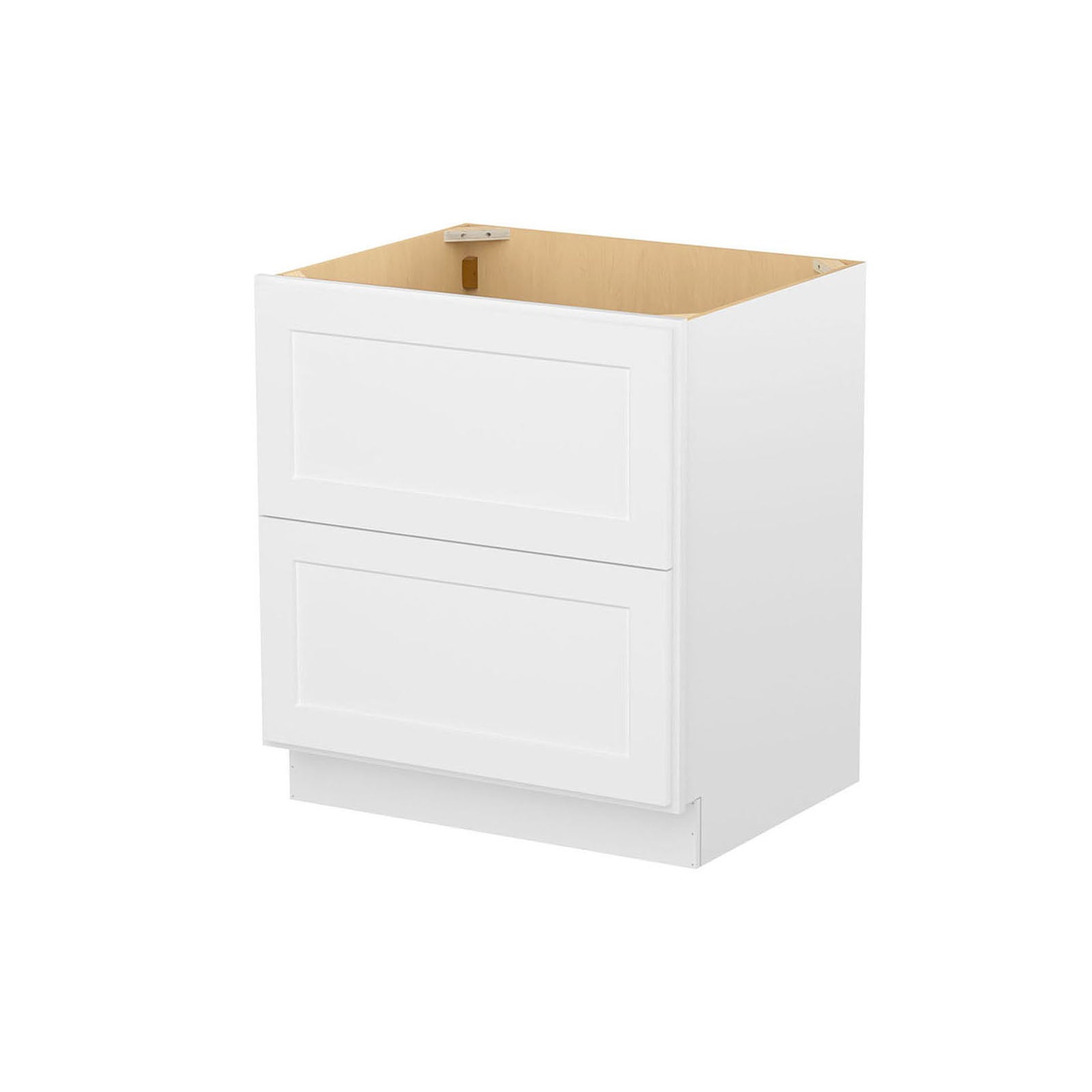 Easy-DIY 30-in W x 24-in D x 34.5-in H in Shaker White Ready to Assemble Drawer Base Kitchen Cabinet with 2 Drawers