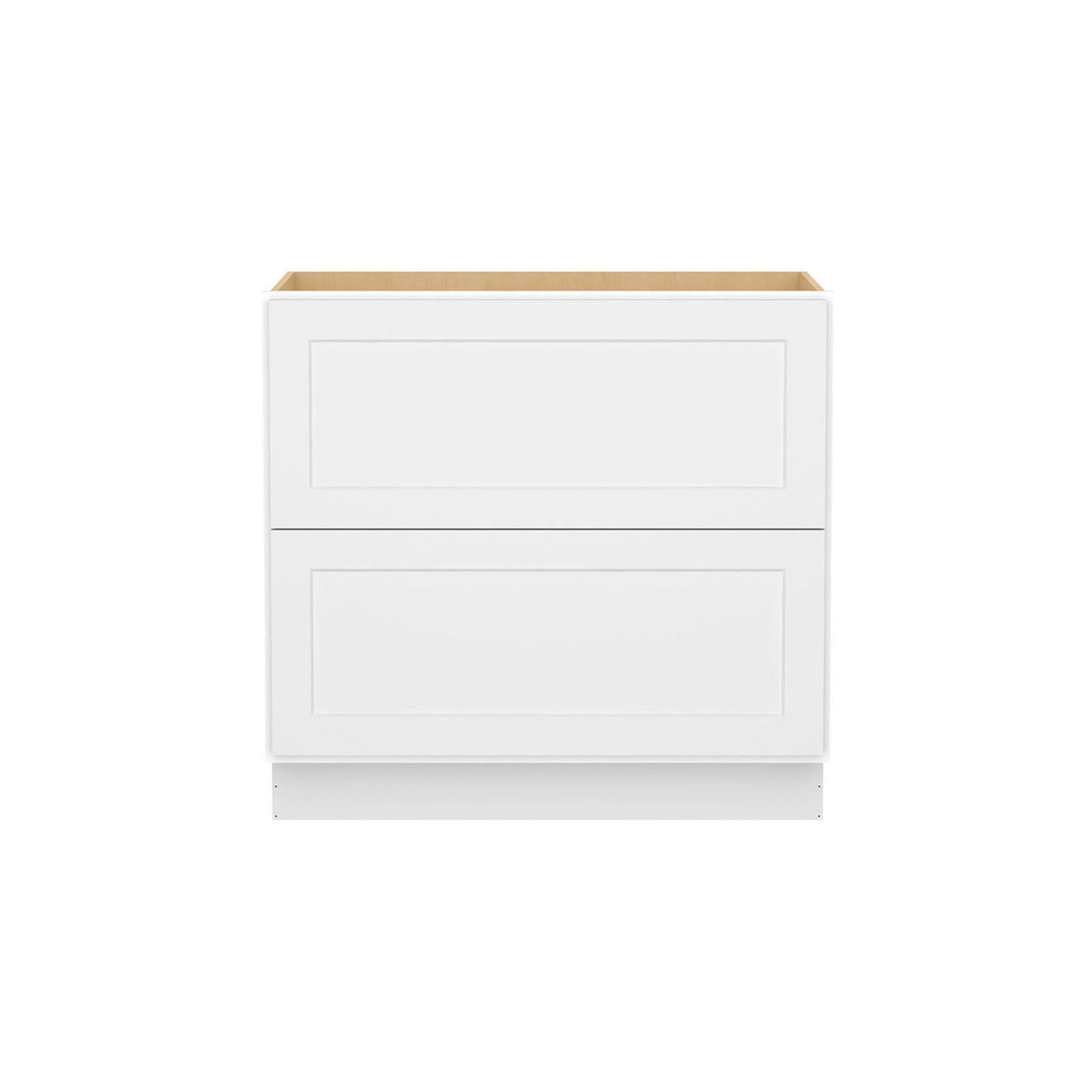 Easy-DIY 36-in W x 24-in D x 34.5-in H in Shaker White Ready to Assemble Drawer Base Kitchen Cabinet with 2 Drawers